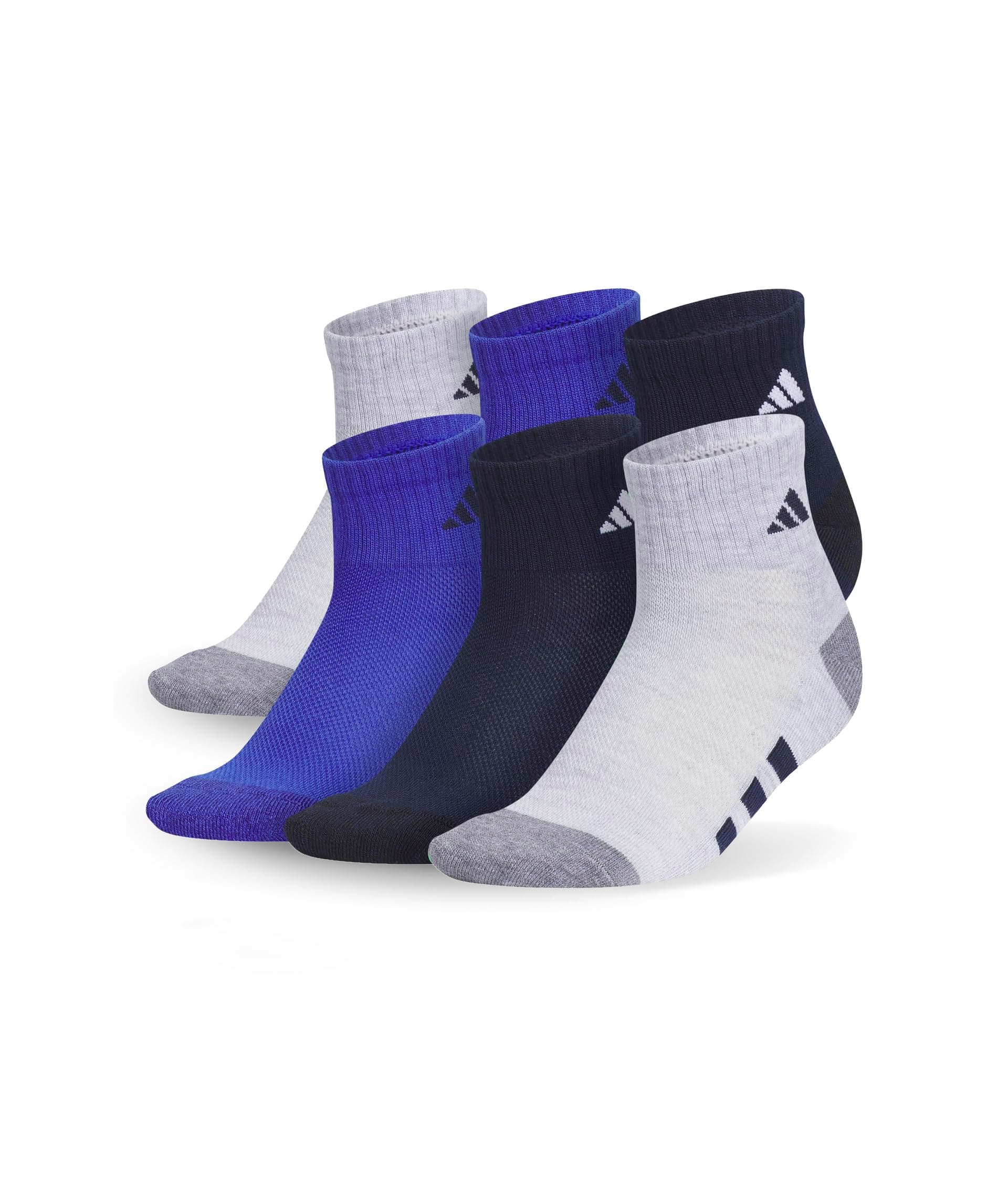 adidas Kids Athletic Cushioned 6-Pack Quarter Socks (Little Kid/Big Kid) — vista principal