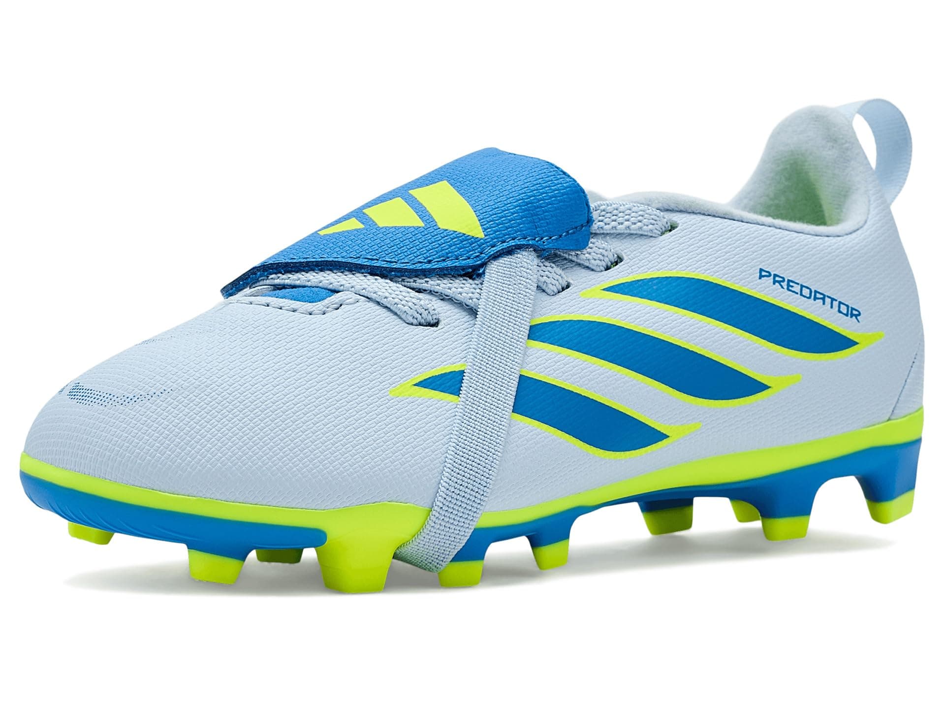 adidas Kids Predator Club Fold-Over Tongue Elastic Laces Firm Ground Soccer Cleats (Little Kid/Big Kid) — cor Azul