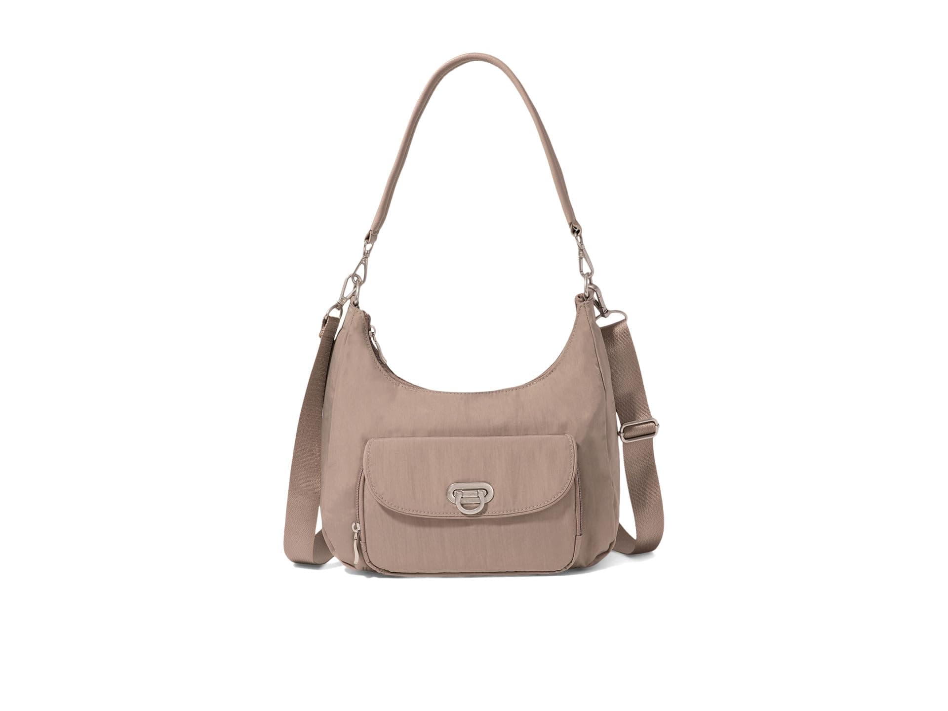 Baggallini Coastal Flip Lock Half Moon Bag — cor Cinza