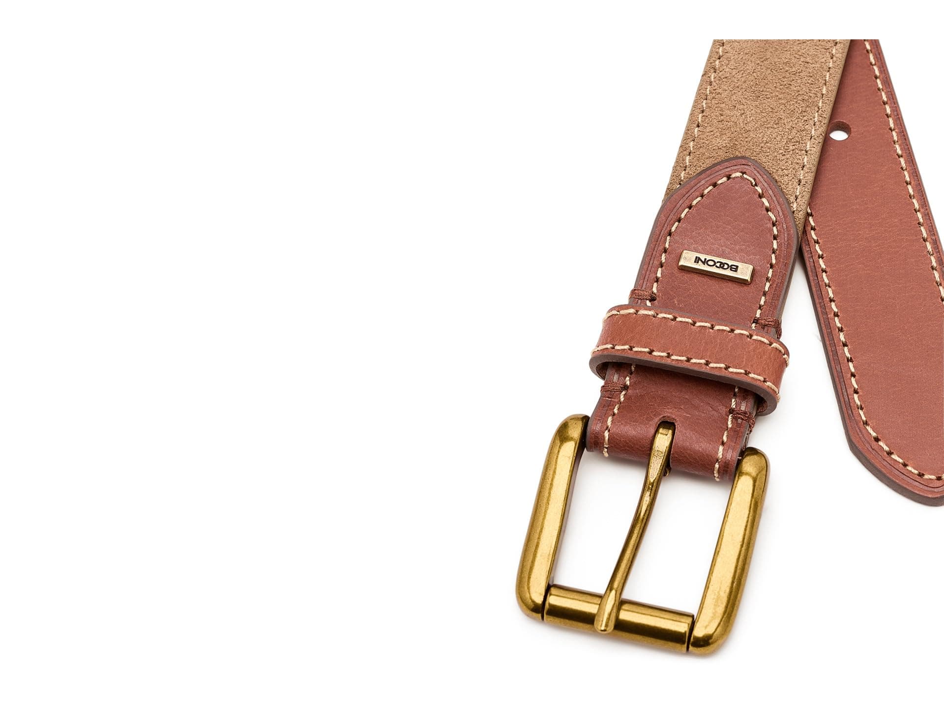Boconi Bags and Leather Roger 2 Tone Italian Suede with Wax Pull Up Genuine Leather Belt — vista 2