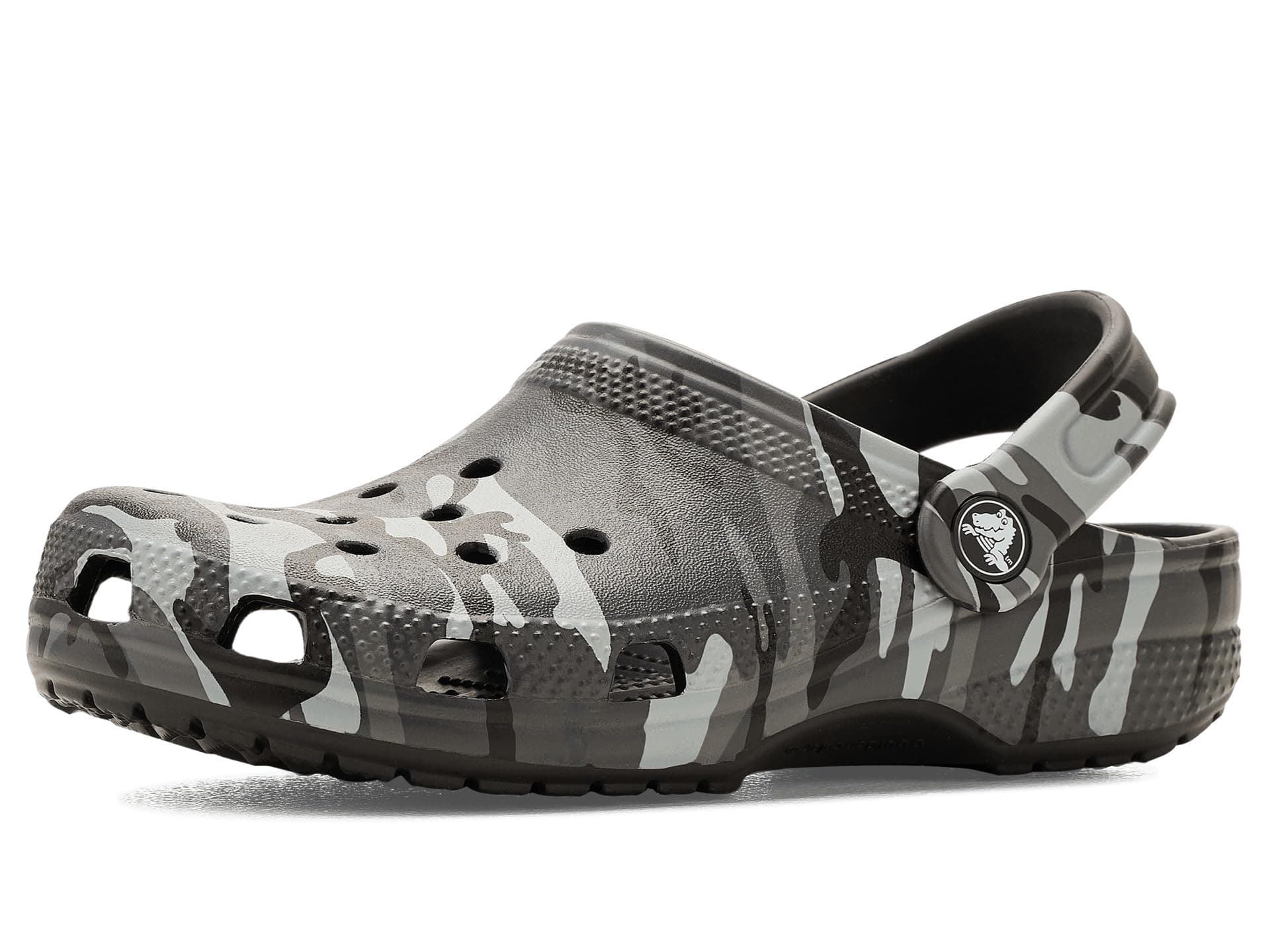 Crocs Kids Classic Camo Clogs (Little Kid/Big Kid) — cor Preto