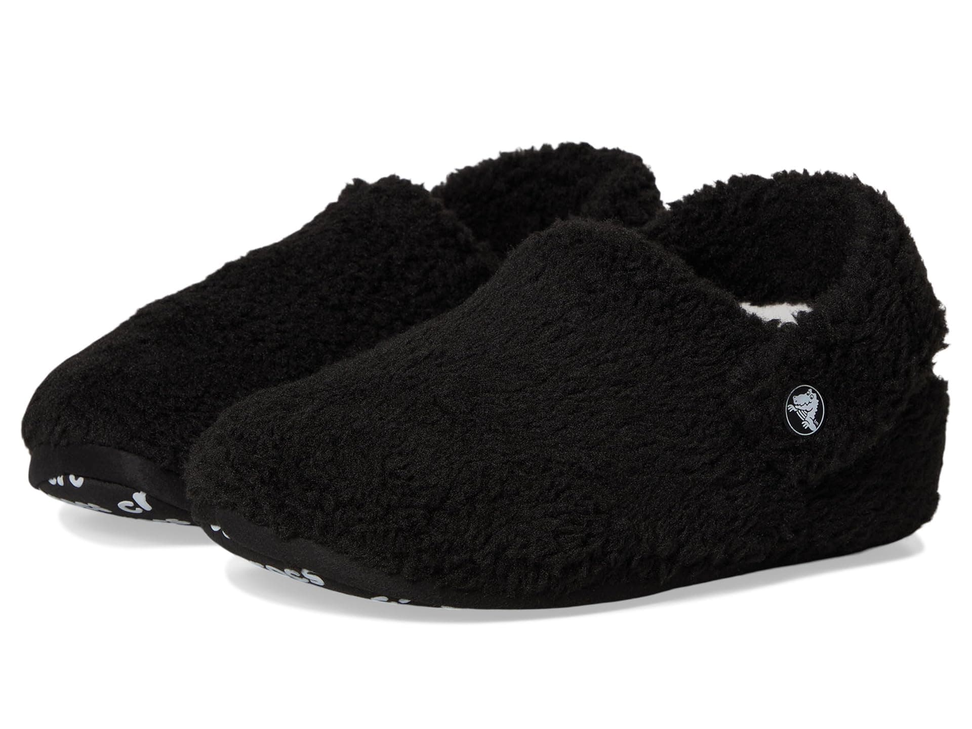 Crocs Kids Classic Cozzzy Slippers (Little Kid/Big Kid) — cor Preto
