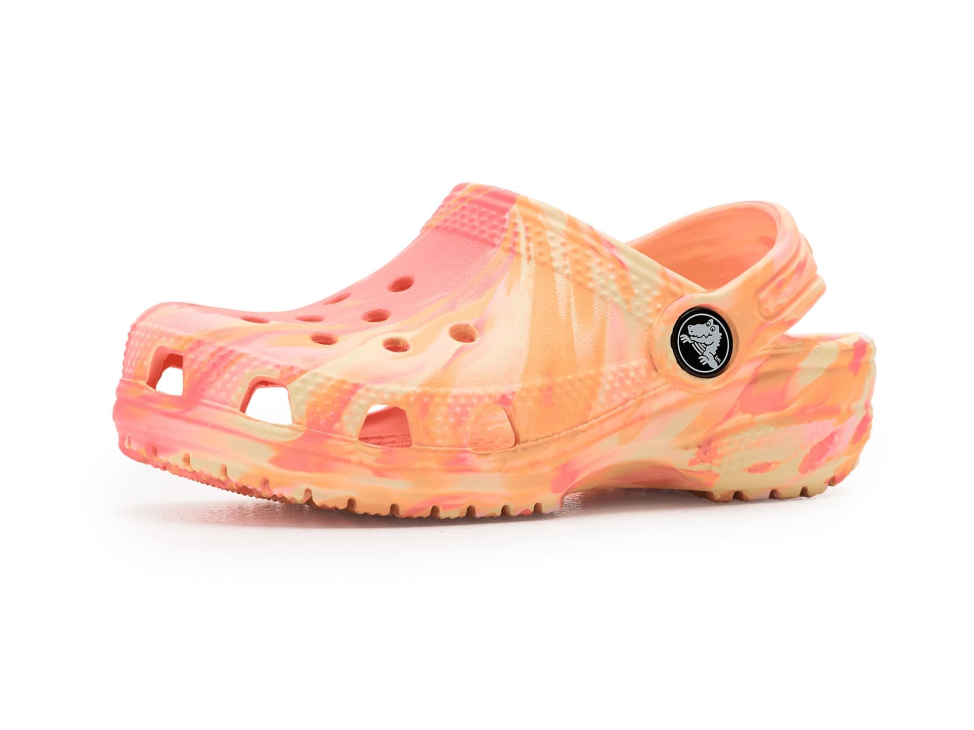 Crocs Kids Classic Marbled Tie-Dye Clogs (Toddler) — cor Bege