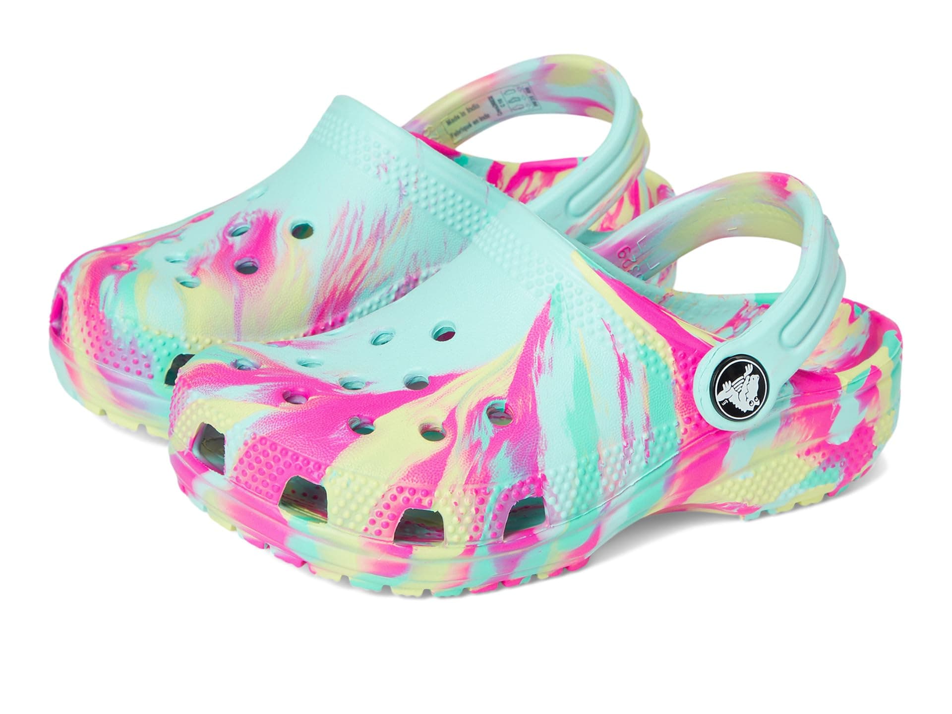 Crocs Kids Classic Marbled Tie-Dye Clogs (Toddler) — cor Gelo