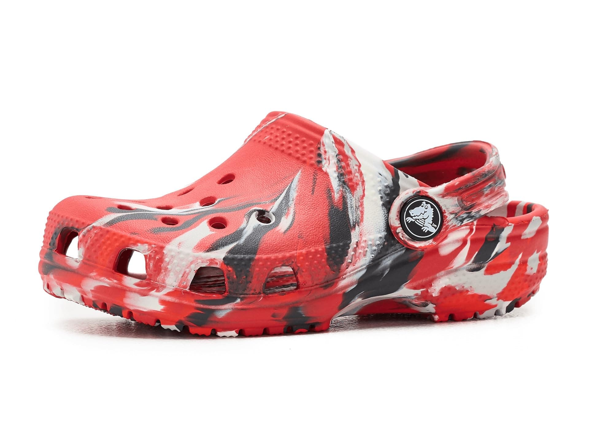 Crocs Kids Classic Marbled Tie-Dye Clogs (Toddler) — cor Laranja