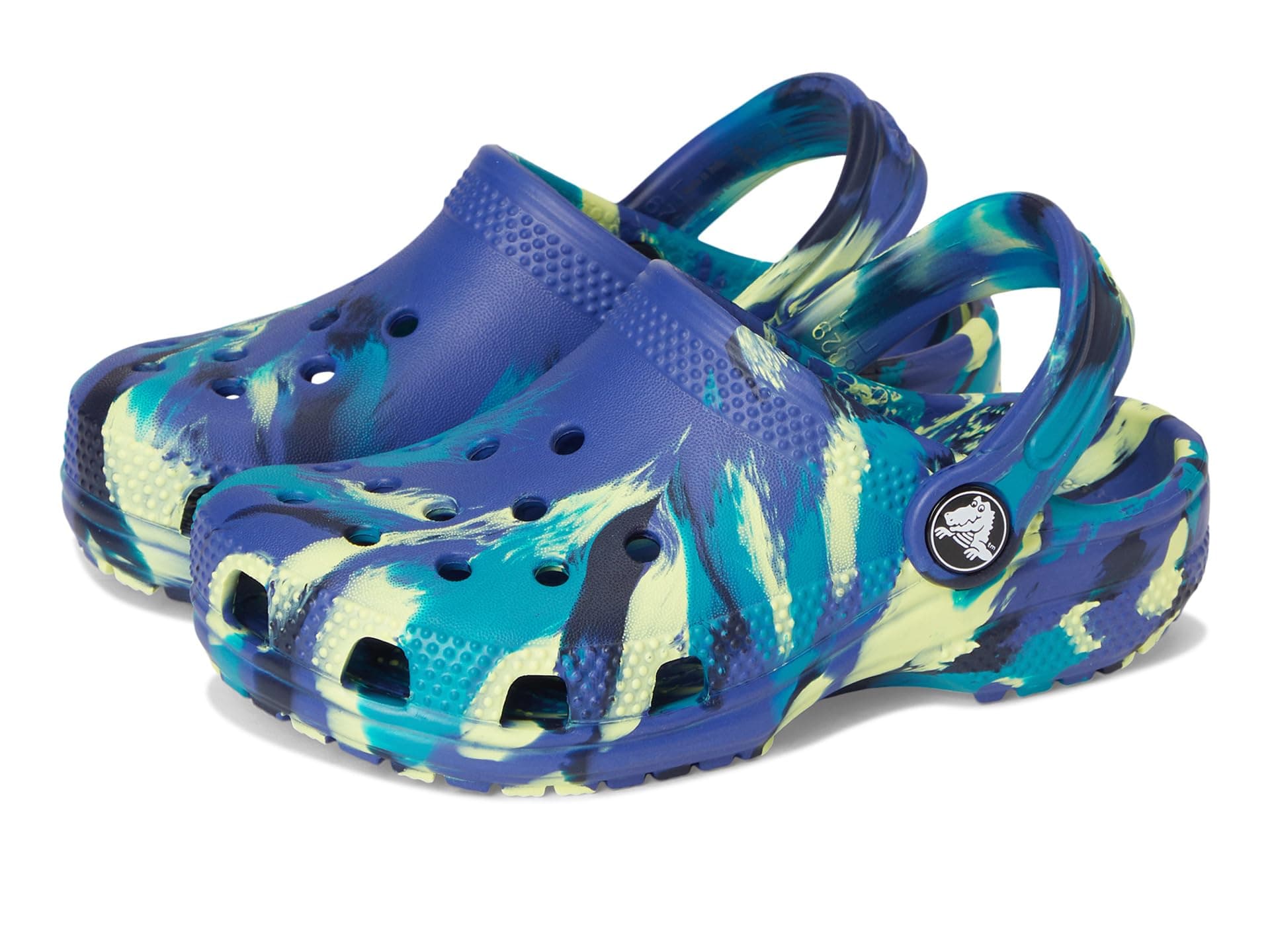 Crocs Kids Classic Marbled Tie-Dye Clogs (Toddler) — cor Marinho