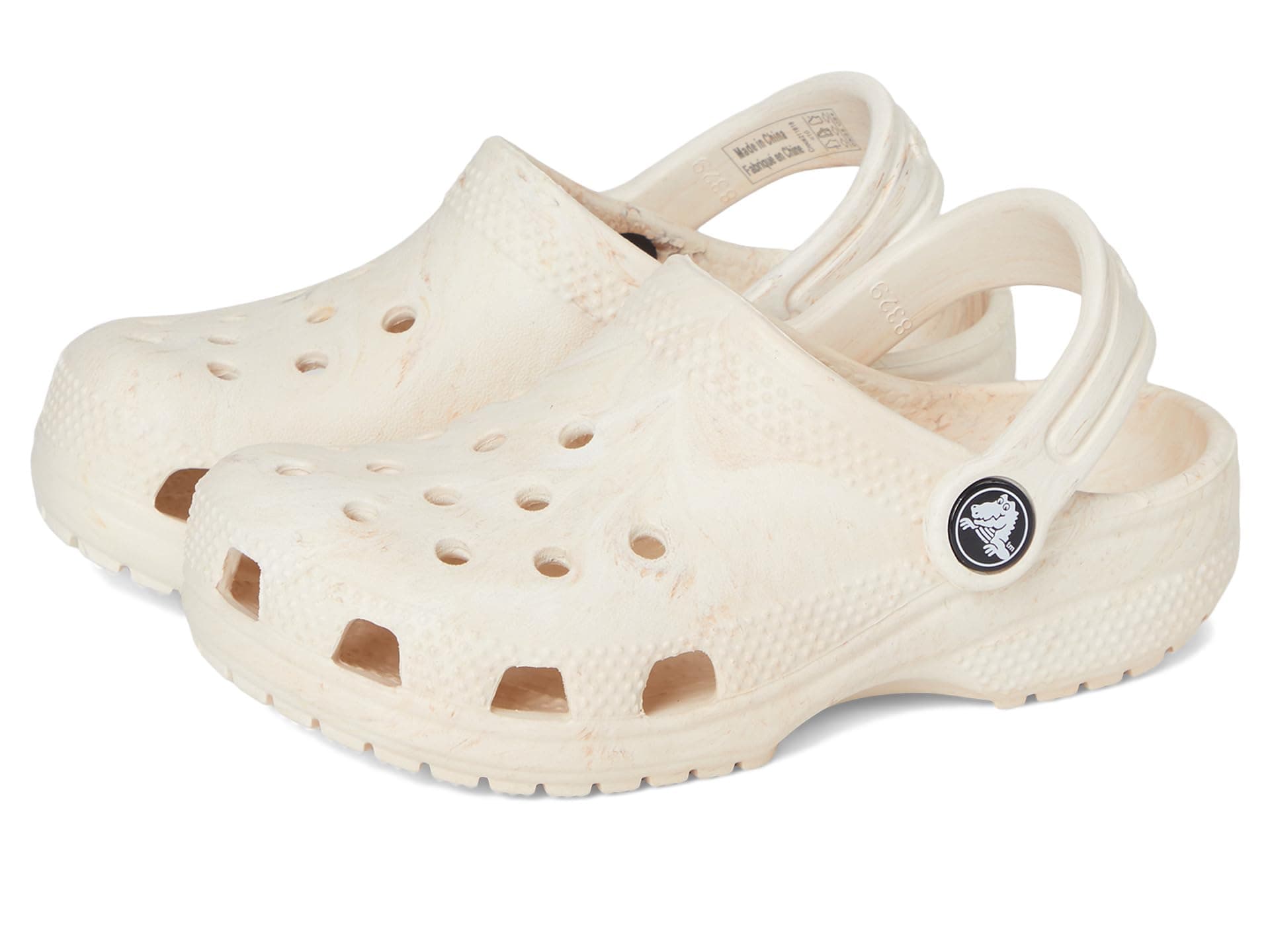 Crocs Kids Classic Marbled Tie-Dye Clogs (Toddler) — cor Off-white