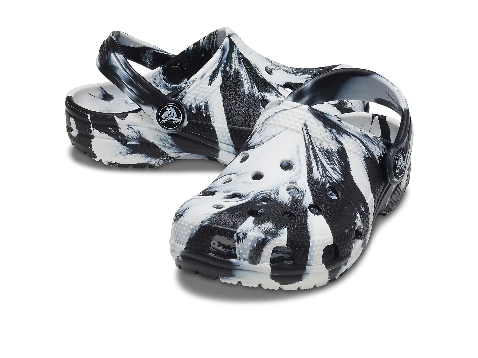Crocs Kids Classic Marbled Tie-Dye Clogs (Toddler) — cor Preto