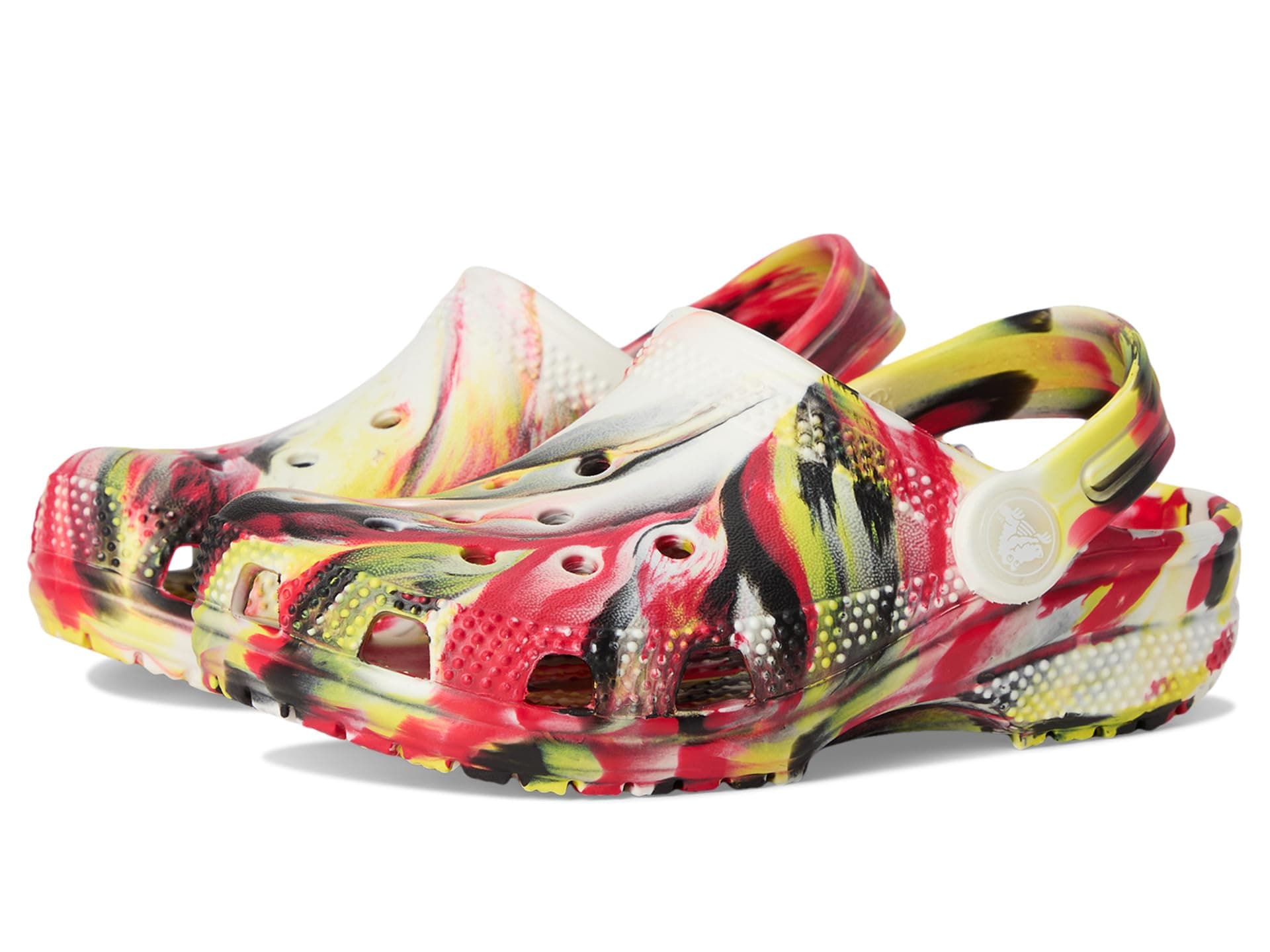 Crocs Kids Classic Marbled Tie-Dye Clogs (Toddler) — cor Vermelho