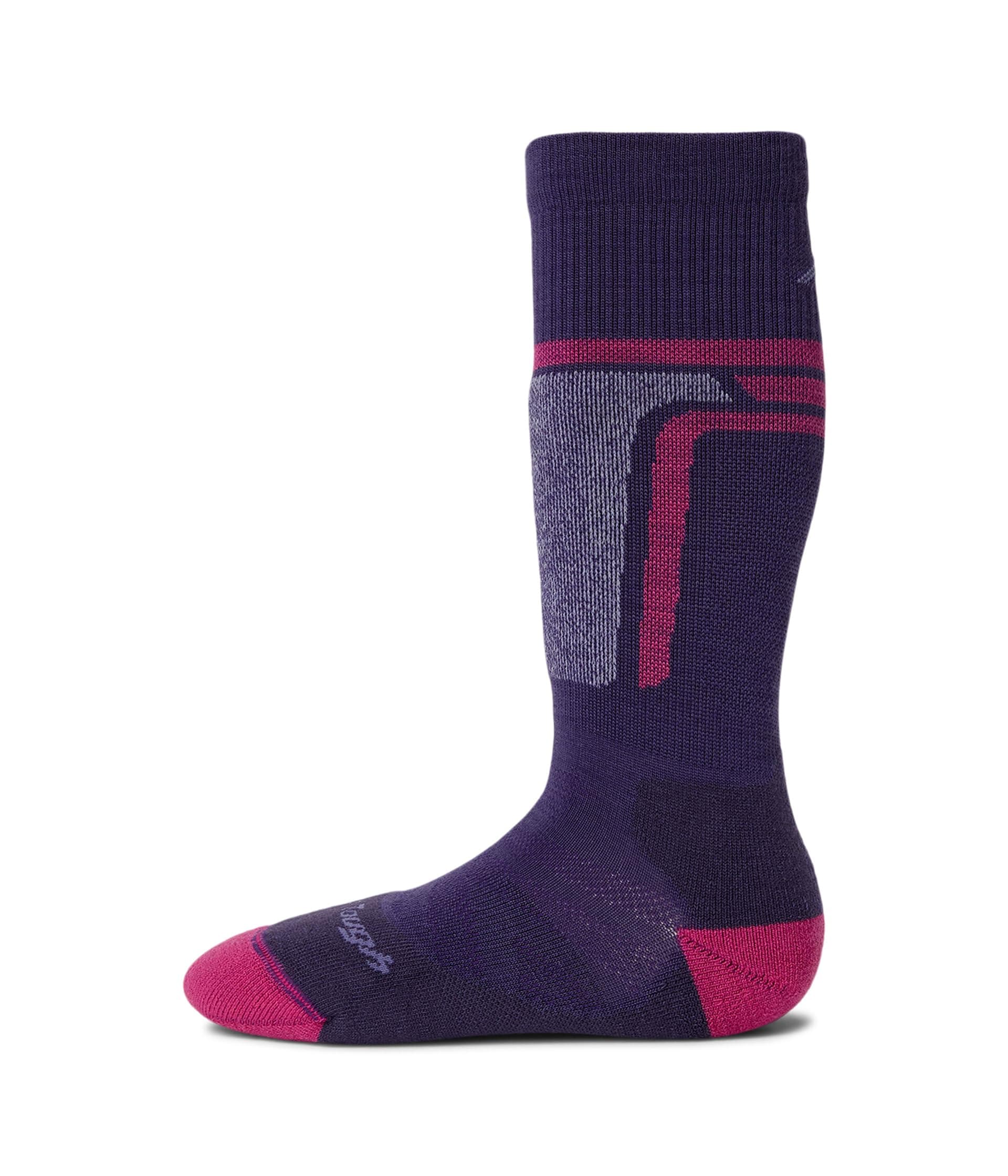 Darn Tough Vermont T-Bar OTC Midweight with Cushion w/ Padded Shin (Toddler/Little Kid/Big Kid) — cor Roxo
