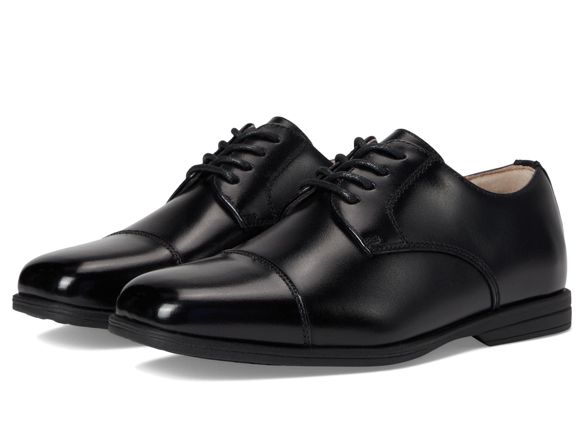 Florsheim Kids Reveal Cap Toe Ox, Jr. (Toddler/Little Kid/Big Kid) — cor Preto