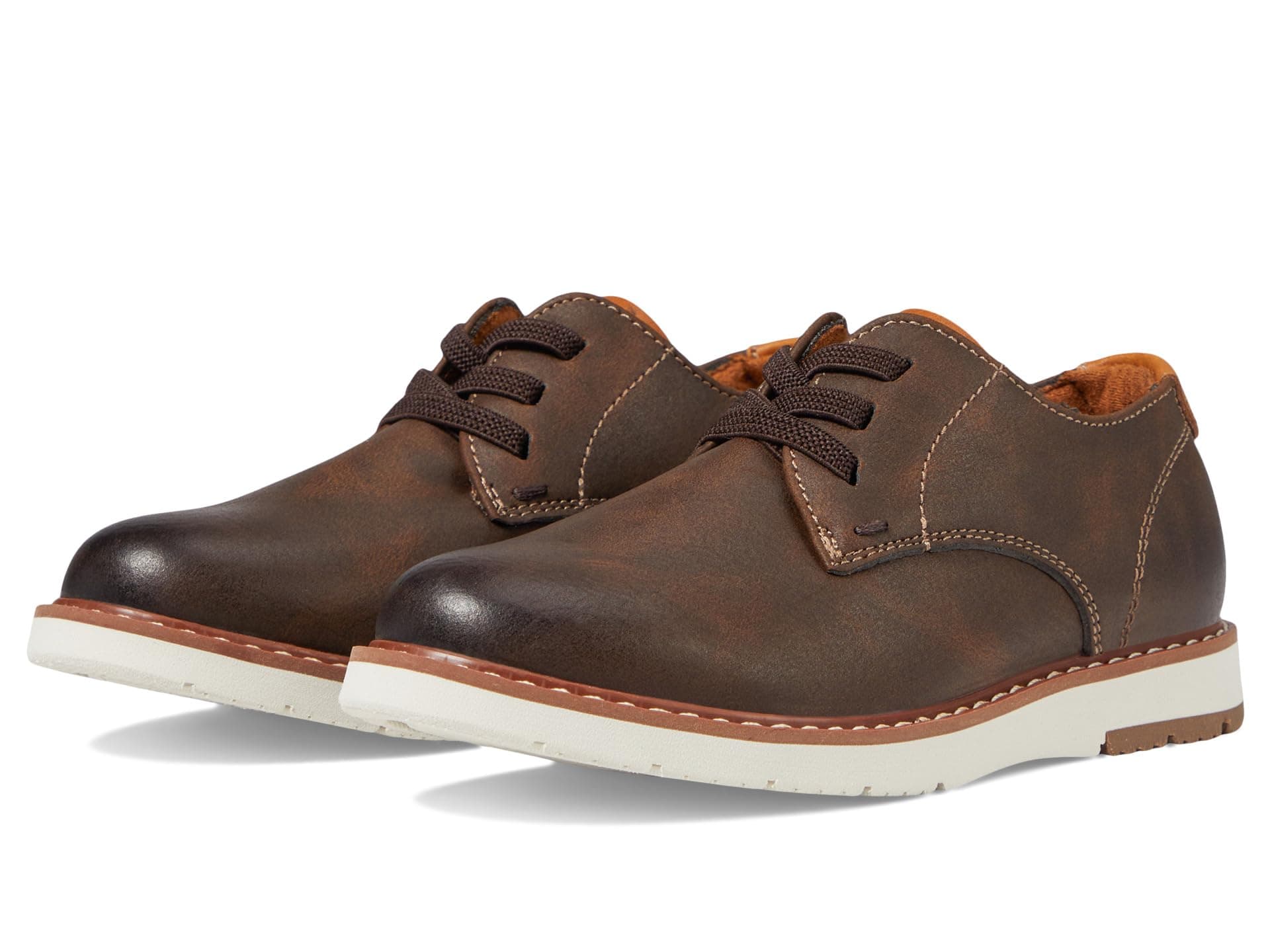 Florsheim Kids Vibe Plain Toe Oxford Jr. (Toddler/Little Kid/Big Kid) — cor Marrom
