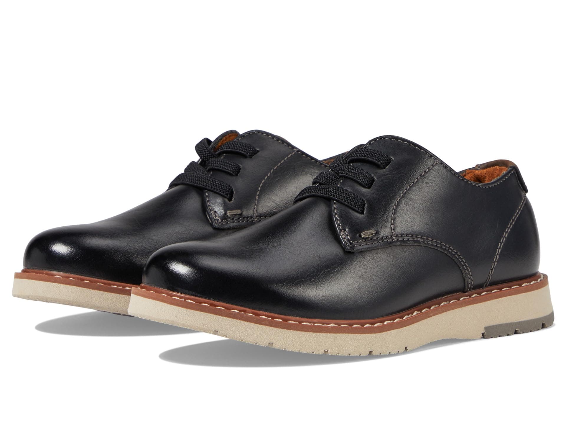 Florsheim Kids Vibe Plain Toe Oxford Jr. (Toddler/Little Kid/Big Kid) — cor Preto