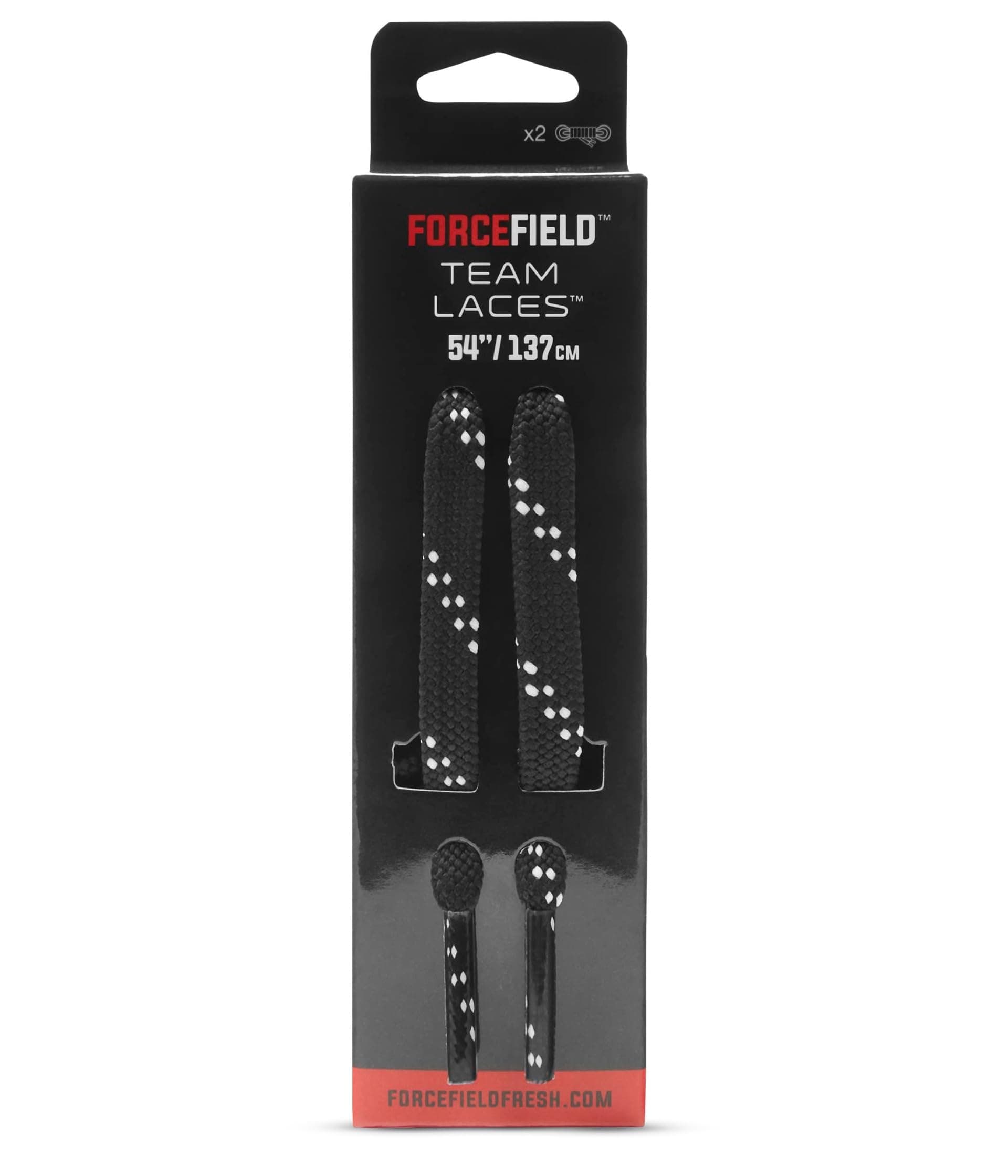 ForceField Flat Speckled Running Shoe Laces — cor Preto