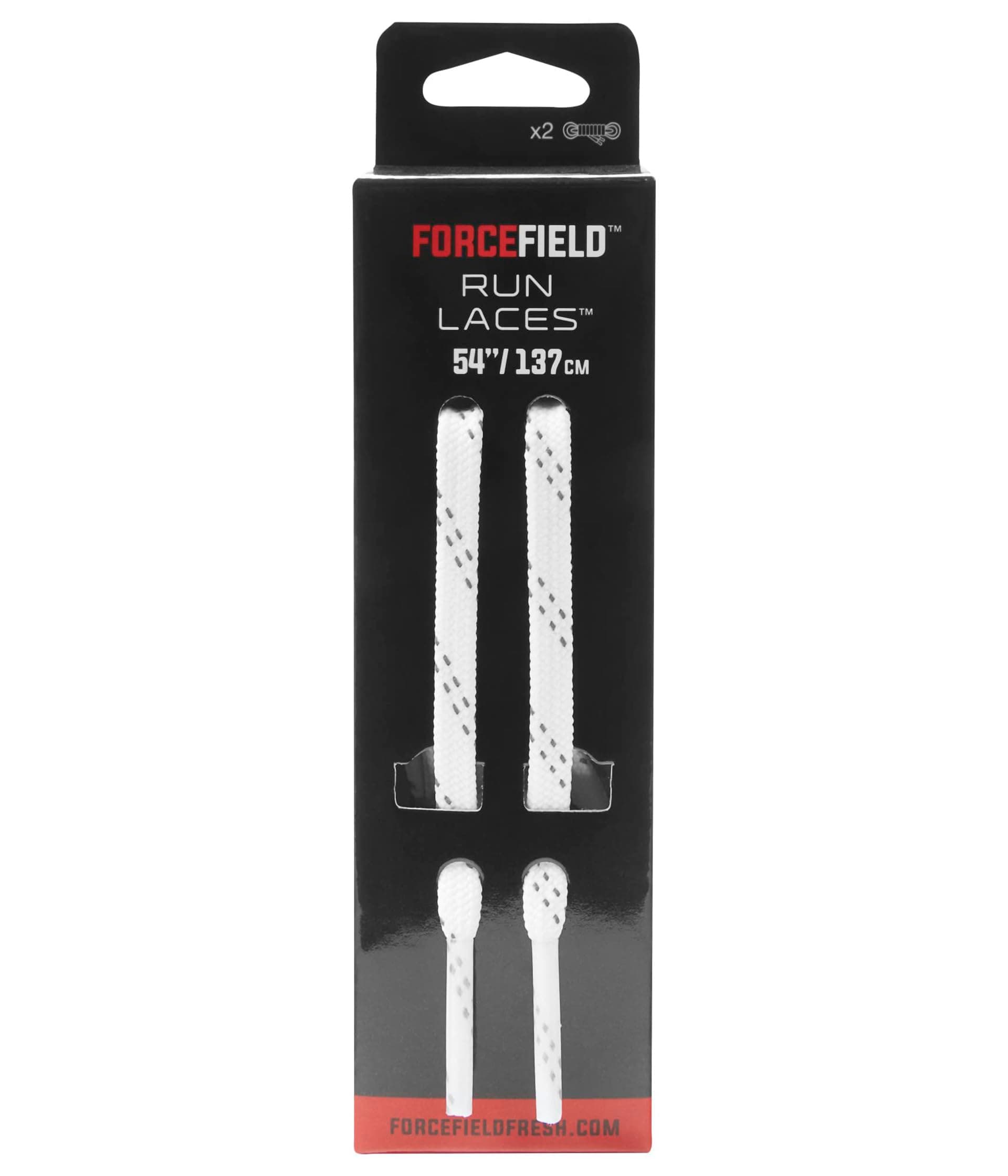 ForceField Reflective Running Shoe Laces — cor Branco