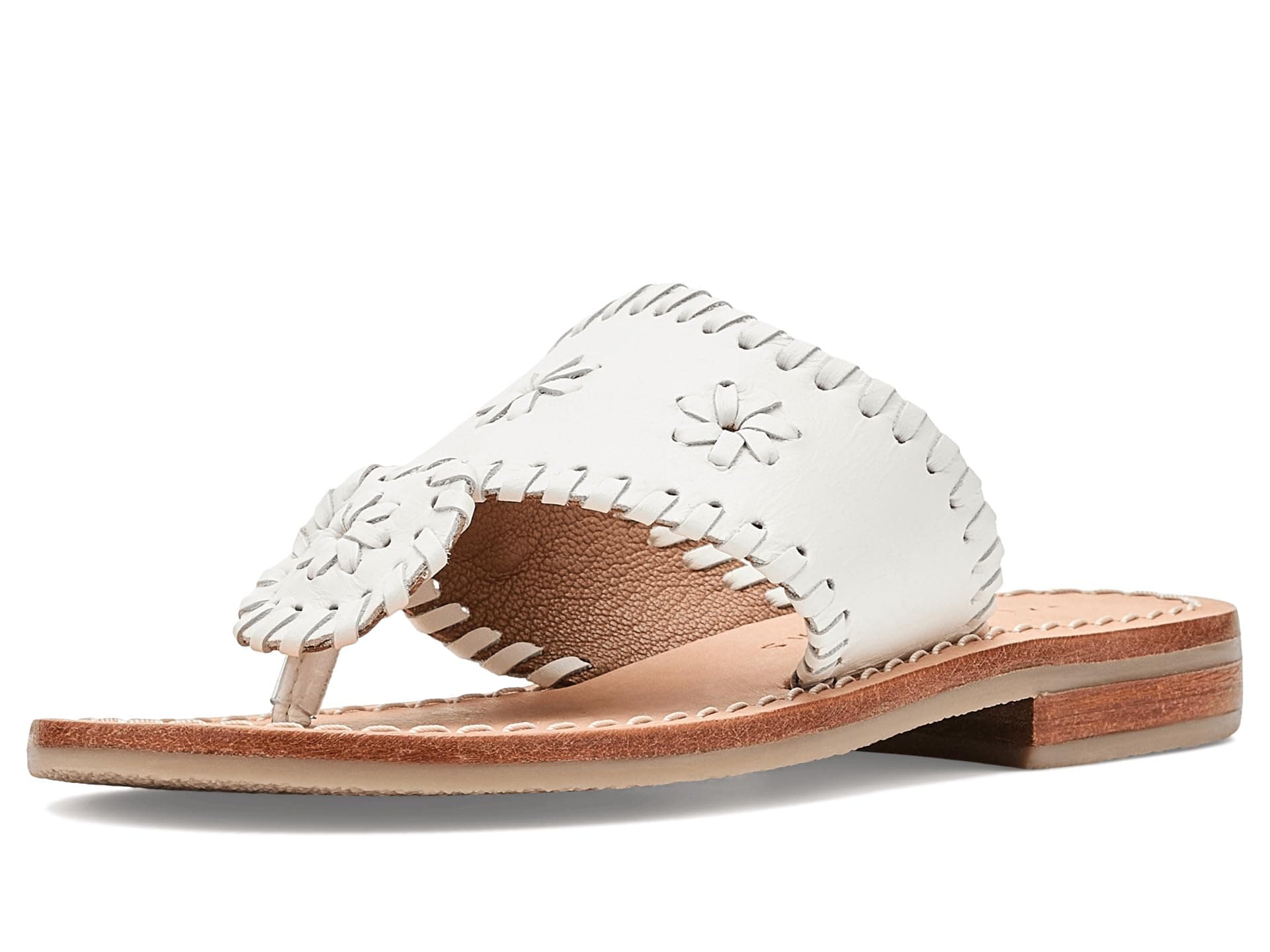 Jack Rogers Kids Girls Jacks Flat Sandals (Little Kid/Big Kid) — cor Branco