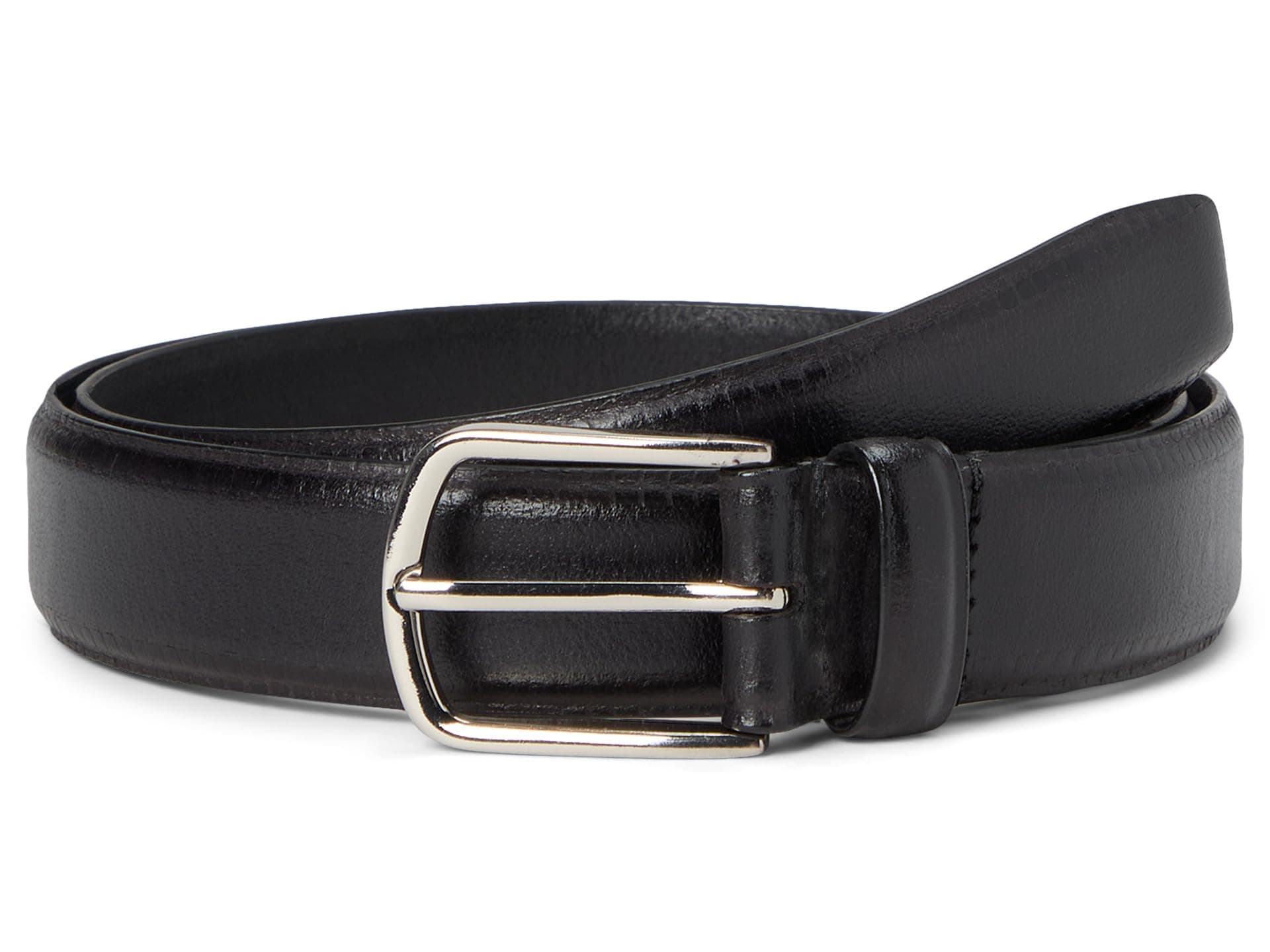 Johnston & Murphy Edge Embossed Leather Belt — cor Preto