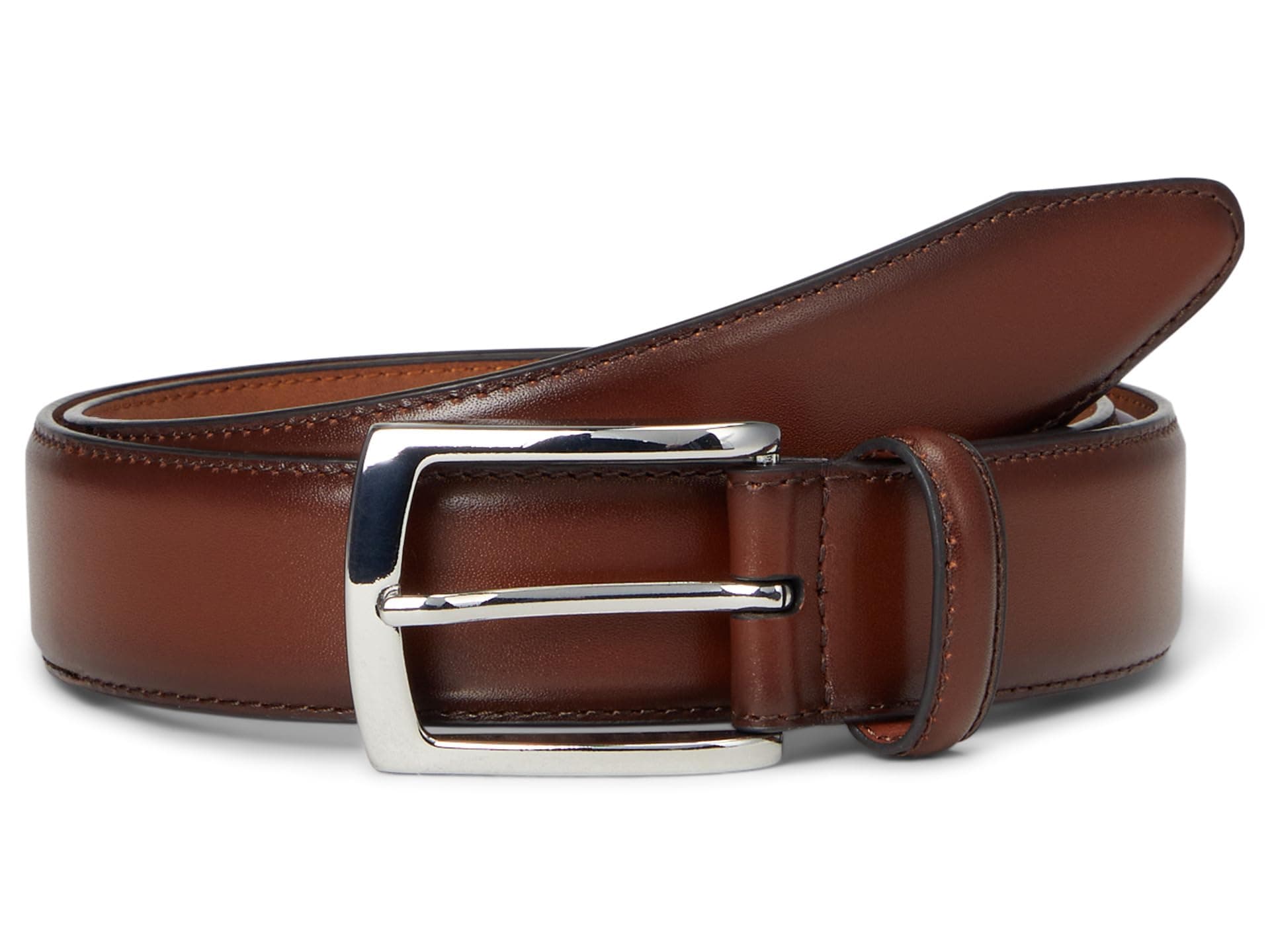 Johnston & Murphy Feather Edge Belt — cor Marrom