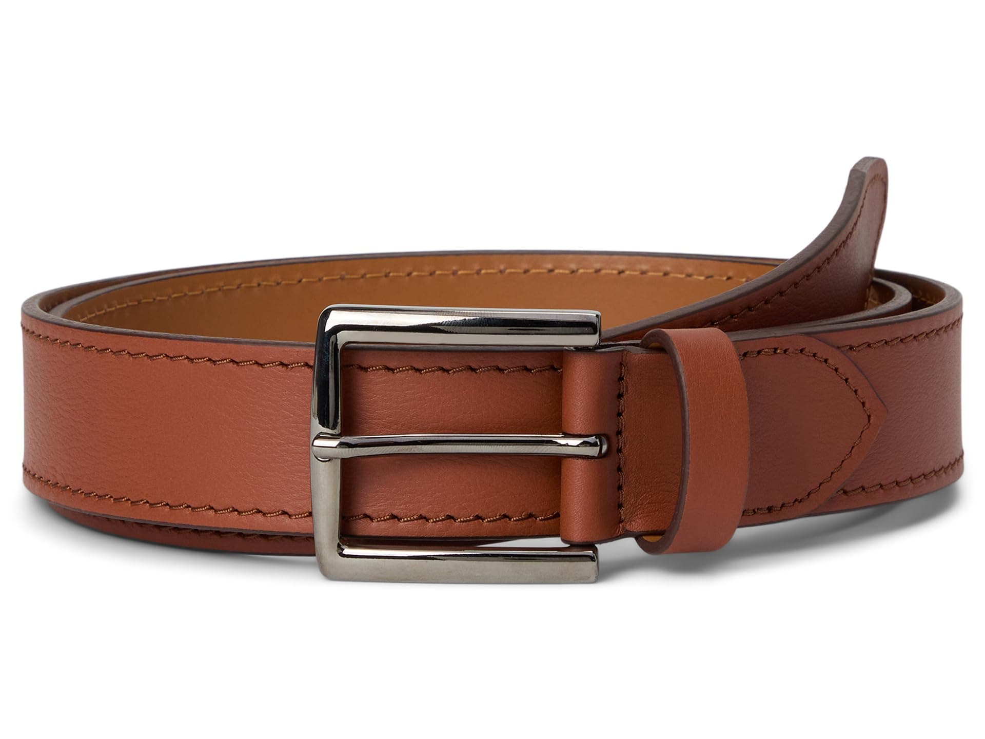 Johnston & Murphy Harrison Soft Leather Belt — cor Marrom