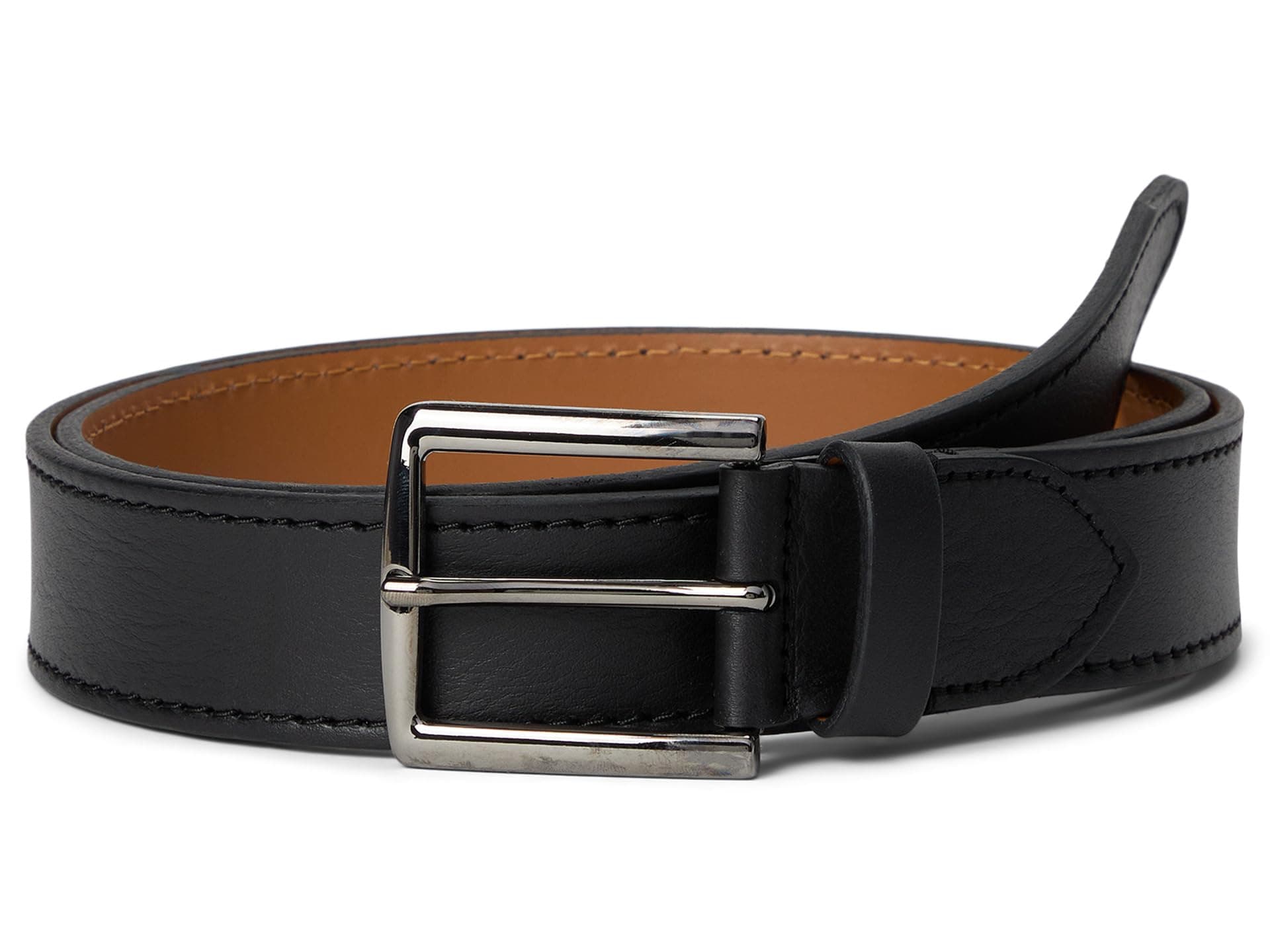 Johnston & Murphy Harrison Soft Leather Belt — cor Preto