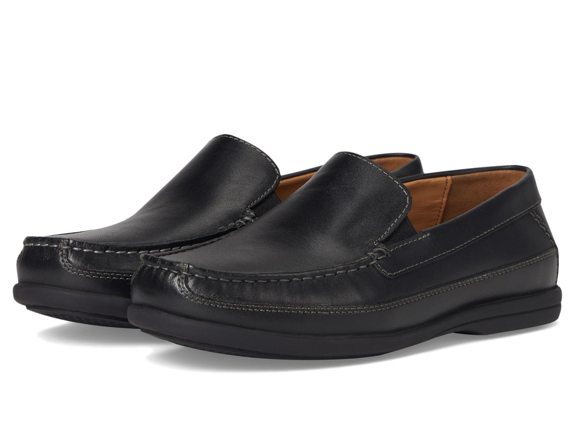 Johnston & Murphy Kids Locklin Venetian (Little Kid/Big Kid) — cor Preto