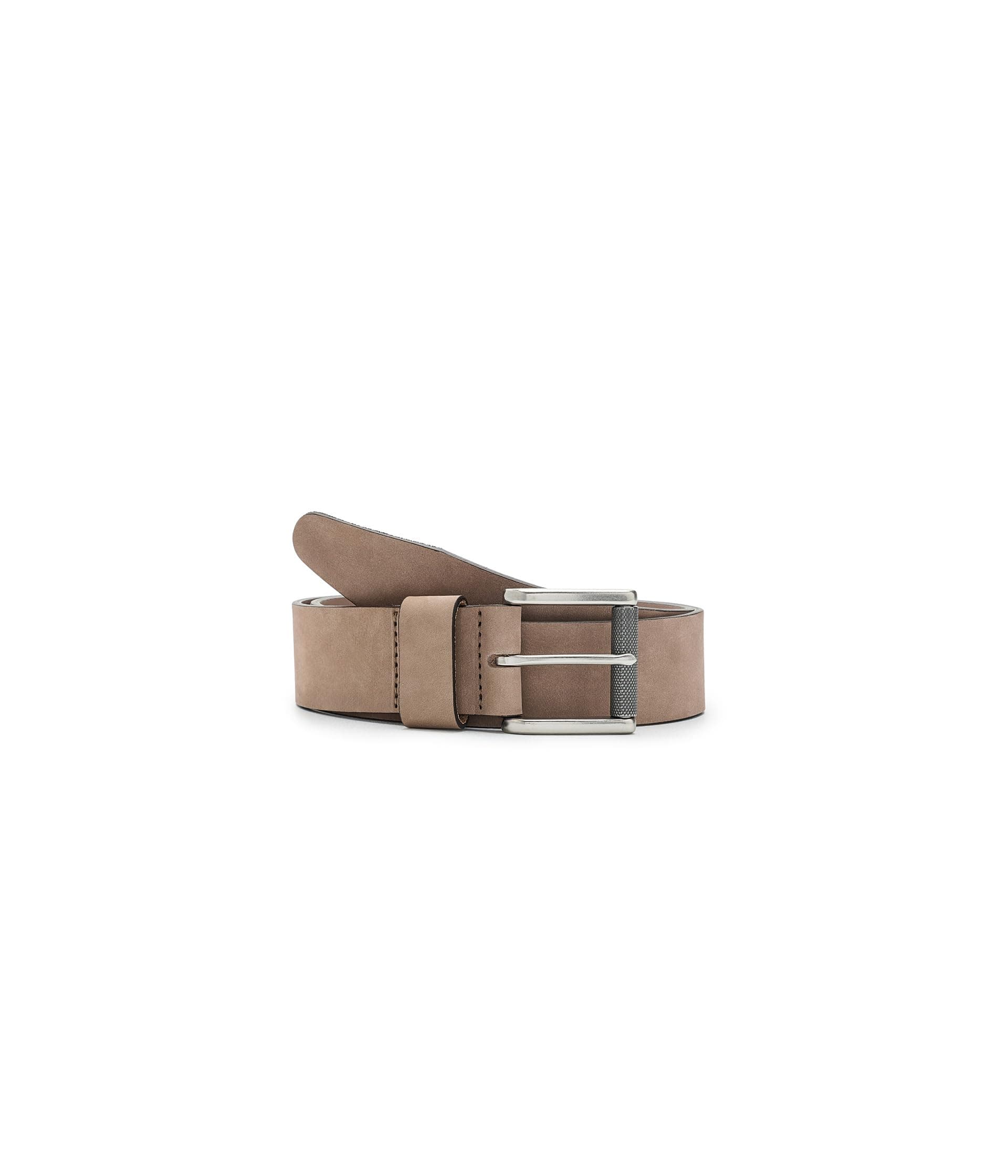 Johnston & Murphy Nubuck Roller Buckle Belt — cor Bege