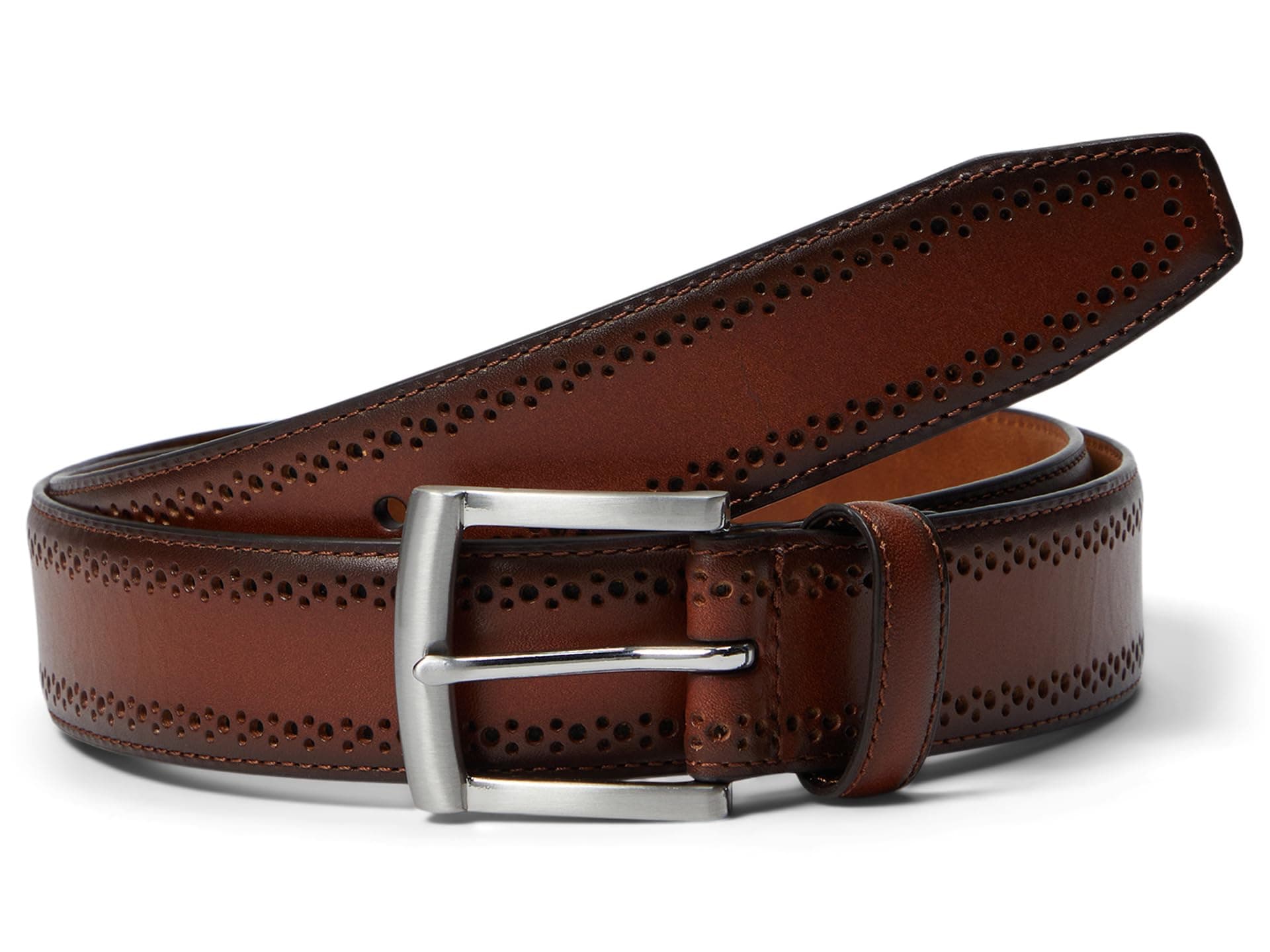 Johnston & Murphy Perfed Edge Belt — cor Caramelo
