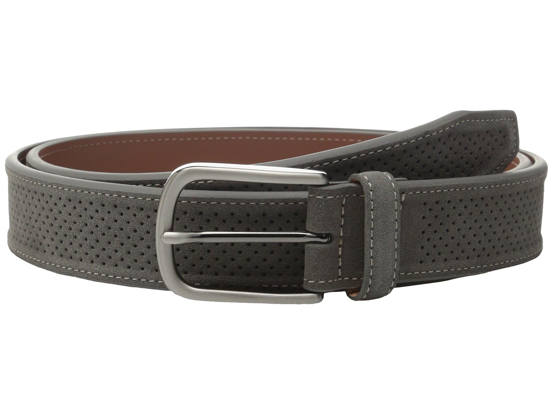 Johnston & Murphy Perforated Suede — cor Cinza