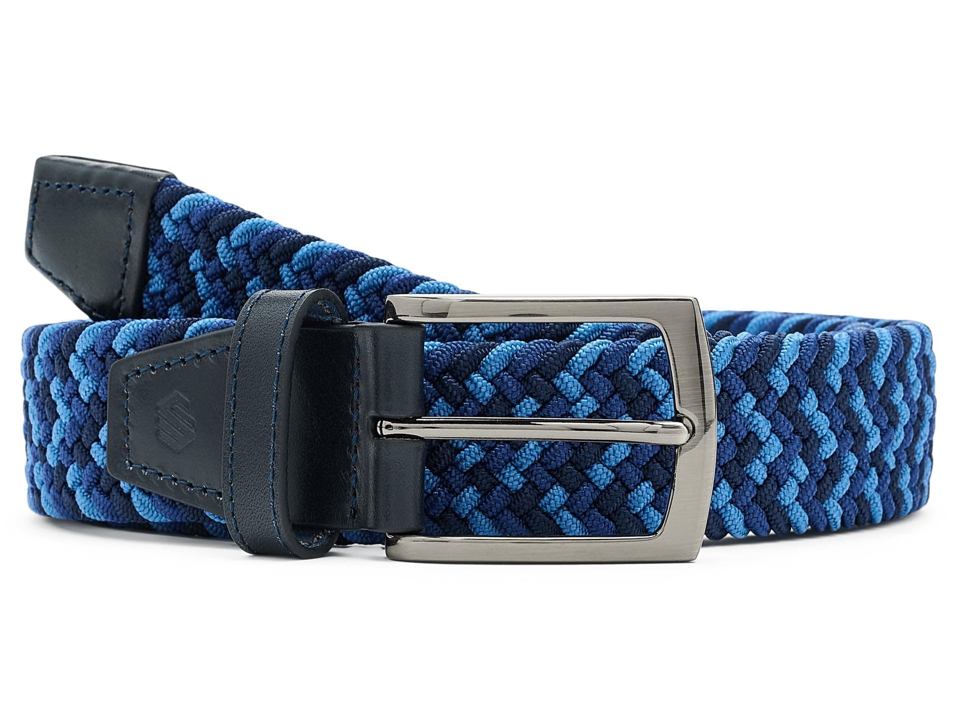 Johnston & Murphy Woven Stretch Knit Belt — cor Marinho