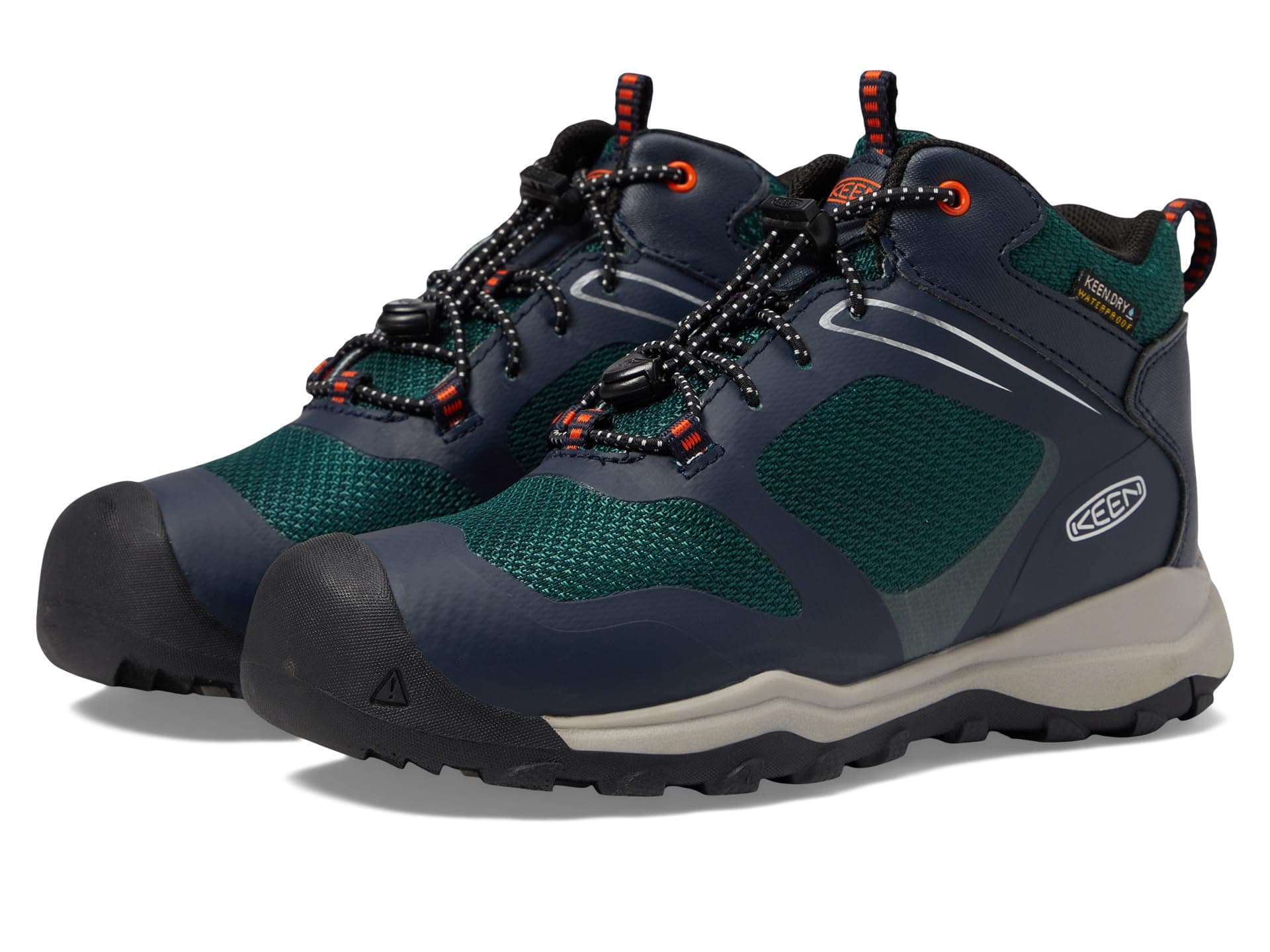 KEEN Kids Wanduro Mid Waterproof (Little Kid/Big Kid) — cor Azul