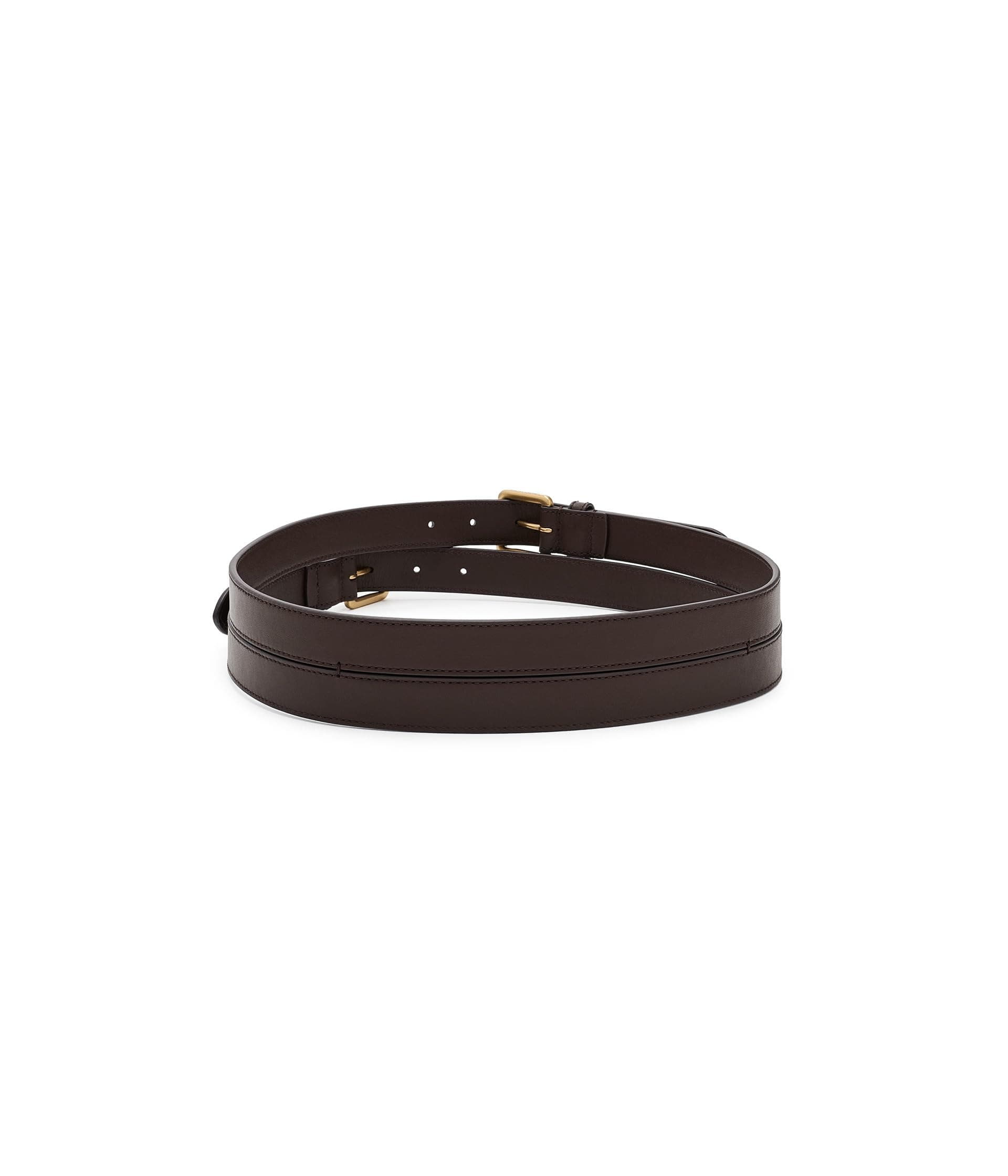 Lauren Ralph Lauren Leather Double-Buckle Stacked Wide Belt — vista 1