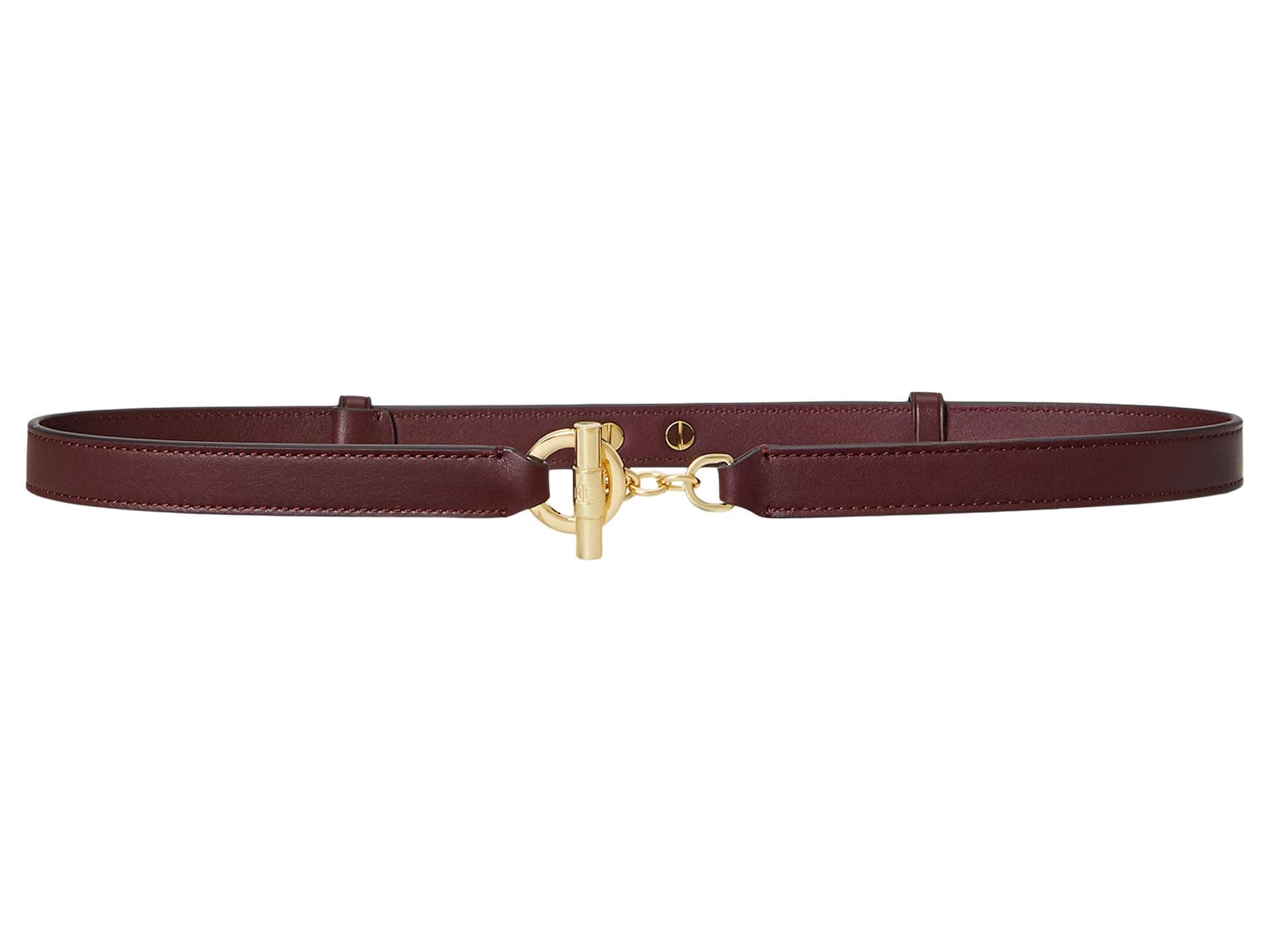 Lauren Ralph Lauren Leather Toggle Skinny Belt — vista principal