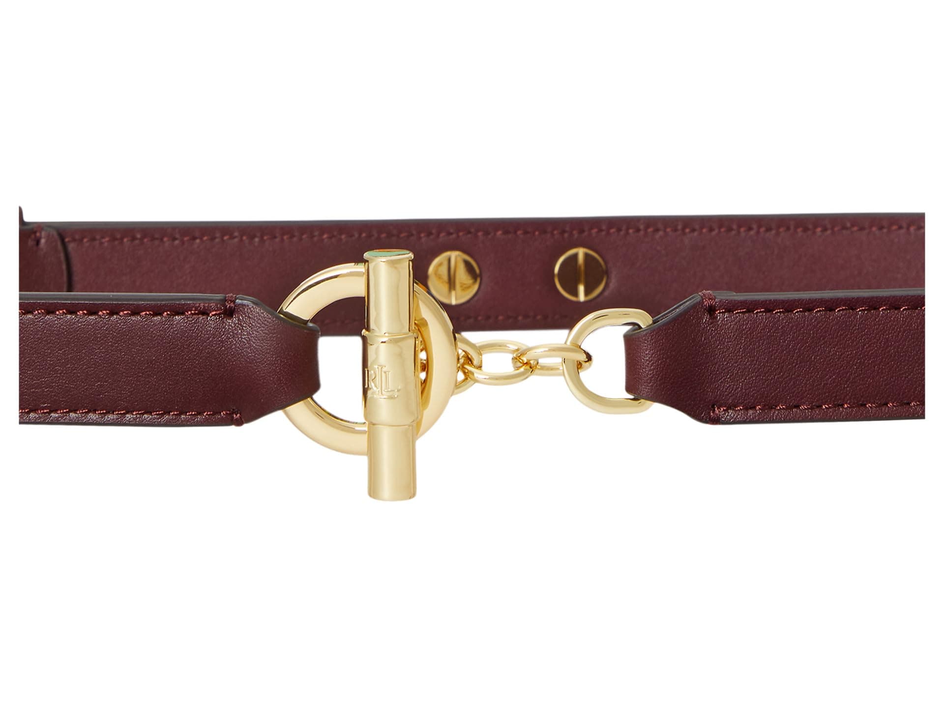 Lauren Ralph Lauren Leather Toggle Skinny Belt — vista 1