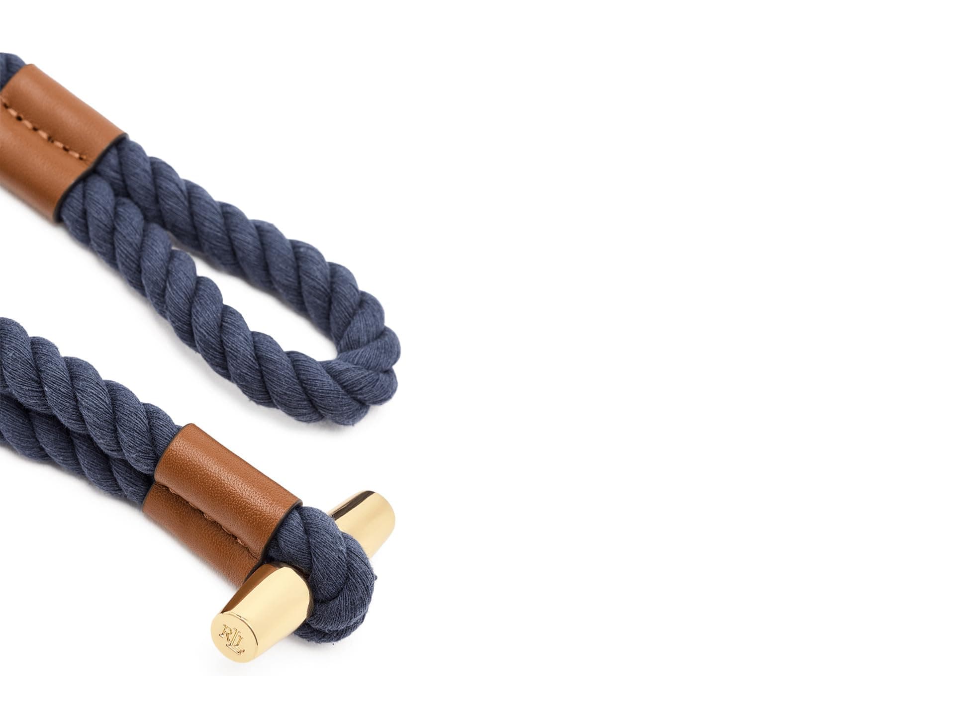 Lauren Ralph Lauren Leather-Trim Rope Toggle Skinny Belt — vista 2