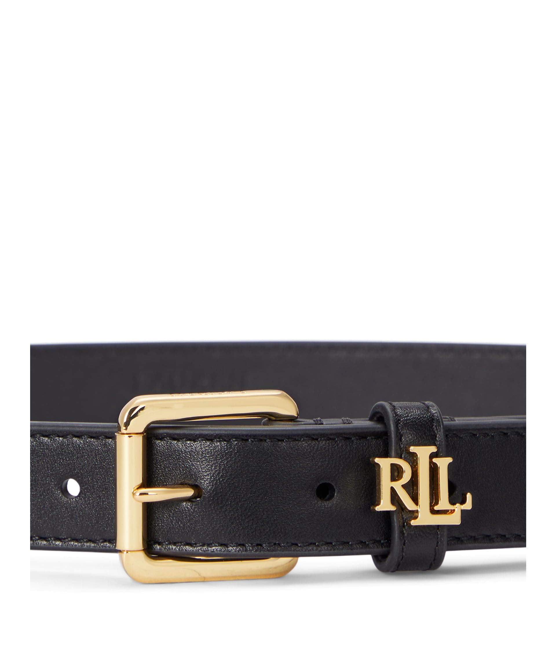Lauren Ralph Lauren Logo-Keeper Leather Skinny Belt — vista 1
