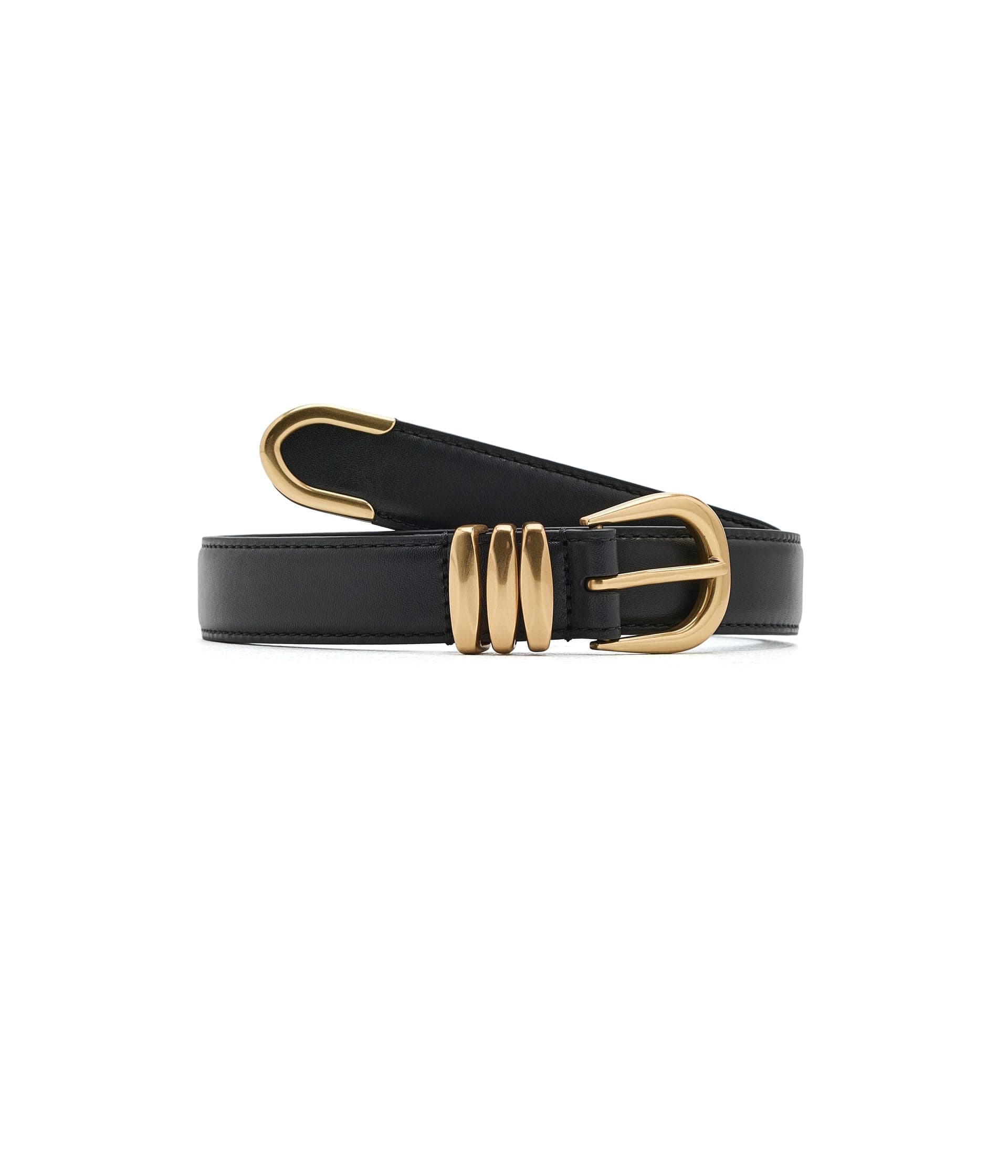 Lauren Ralph Lauren Metal-Keeper Leather Skinny Belt — vista principal