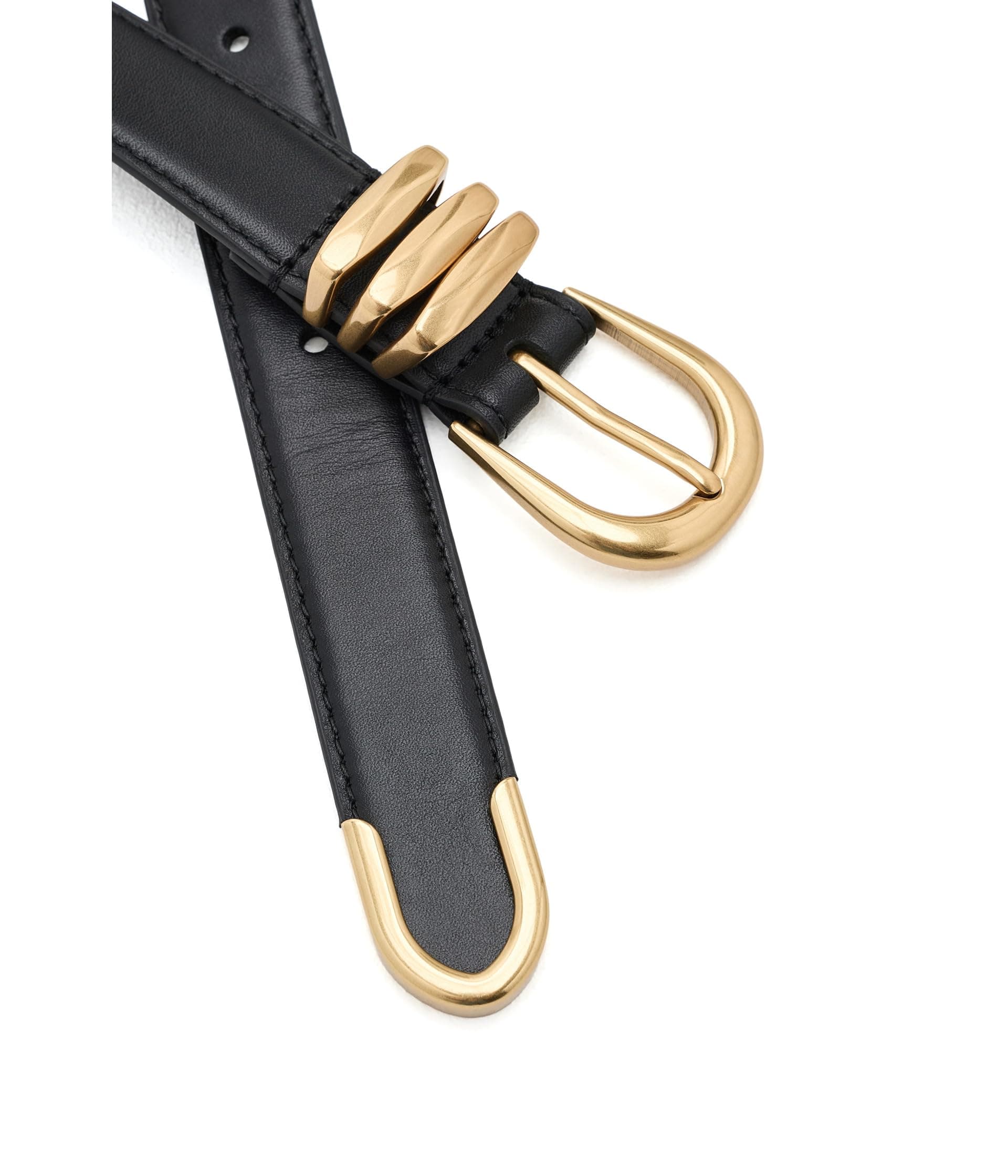 Lauren Ralph Lauren Metal-Keeper Leather Skinny Belt — vista 2