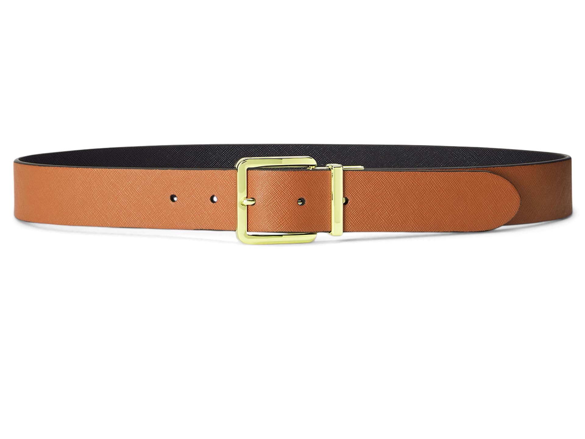 Lauren Ralph Lauren Reversible Crosshatch Leather Belt — vista 1