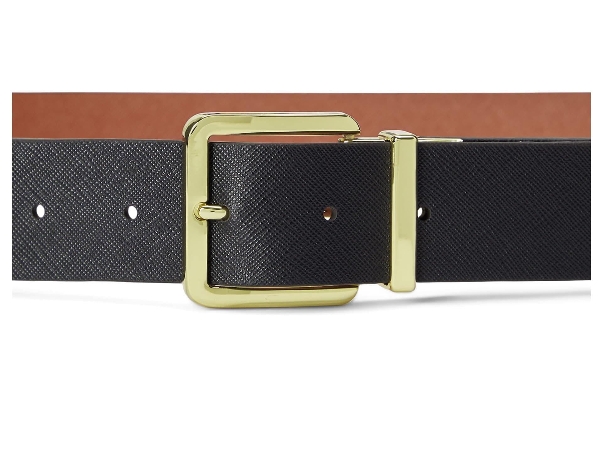 Lauren Ralph Lauren Reversible Crosshatch Leather Belt — vista 2