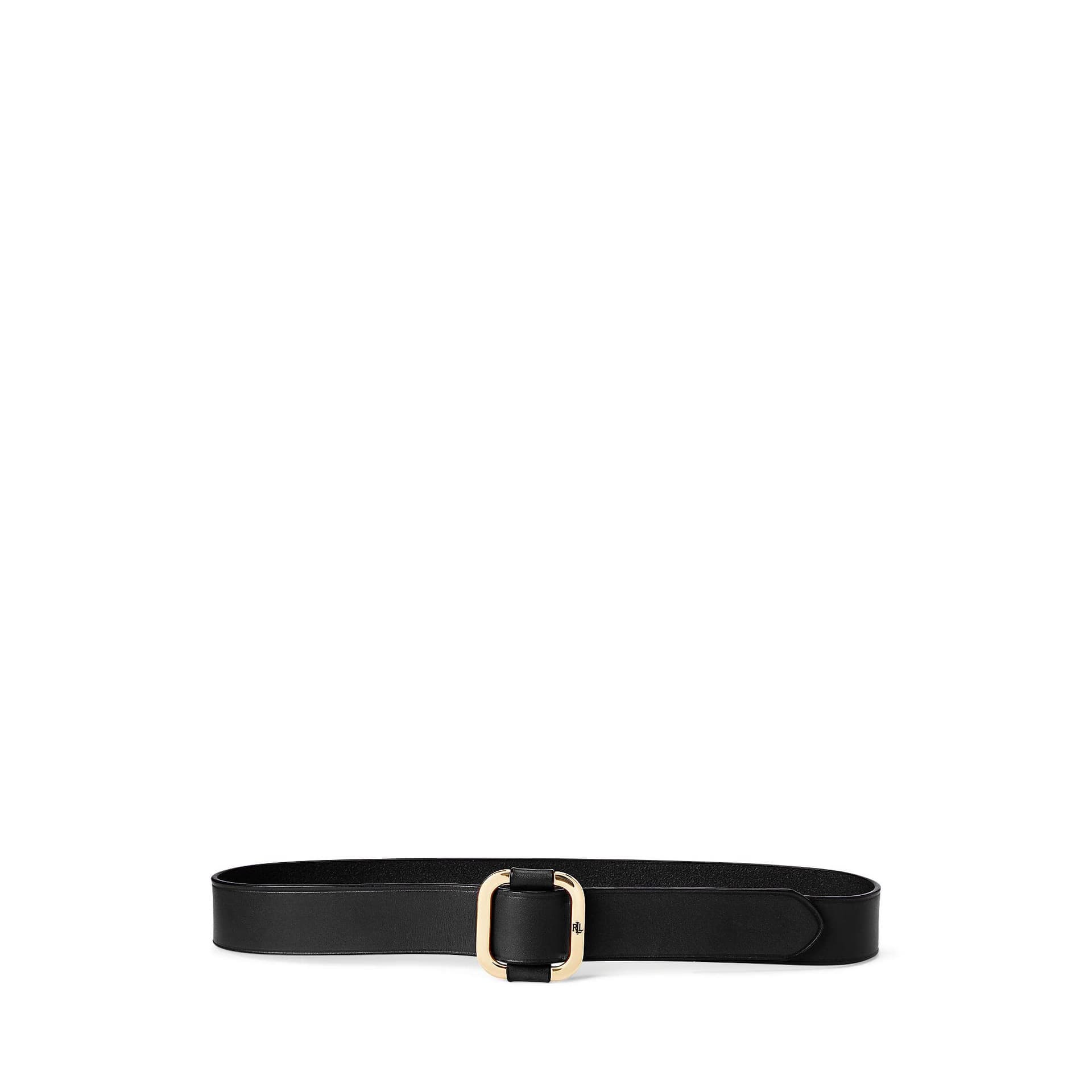 Lauren Ralph Lauren Slide Buckle Leather Belt — cor Preto
