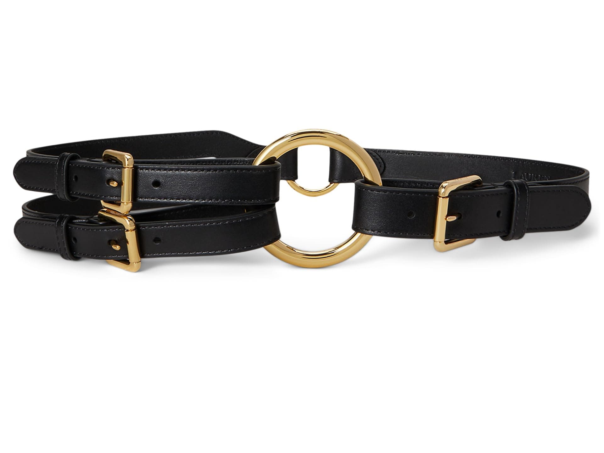 Lauren Ralph Lauren Tri-strap O-ring Leather Belt — vista principal