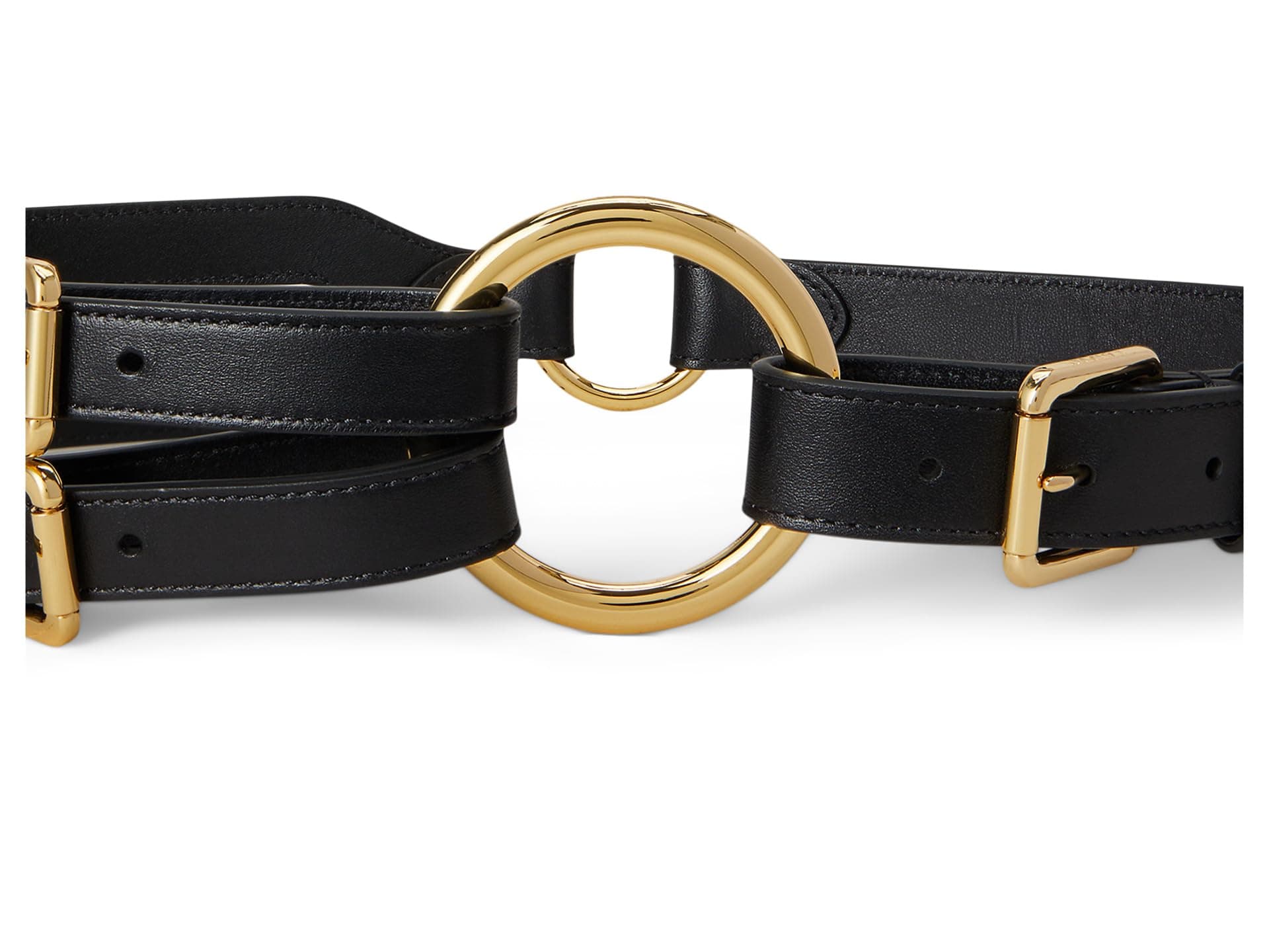 Lauren Ralph Lauren Tri-strap O-ring Leather Belt — vista 1