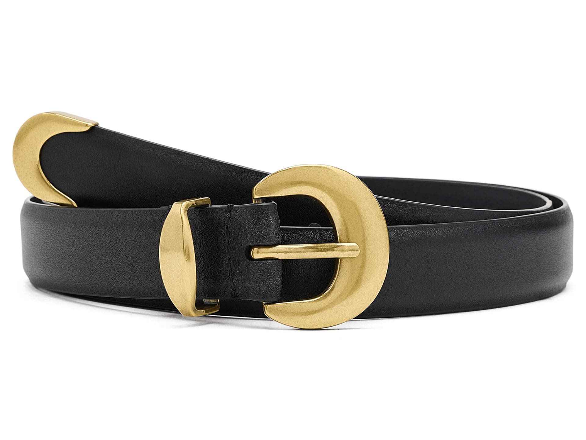 Madewell Domed-Buckle Wide Belt in Leather — vista principal