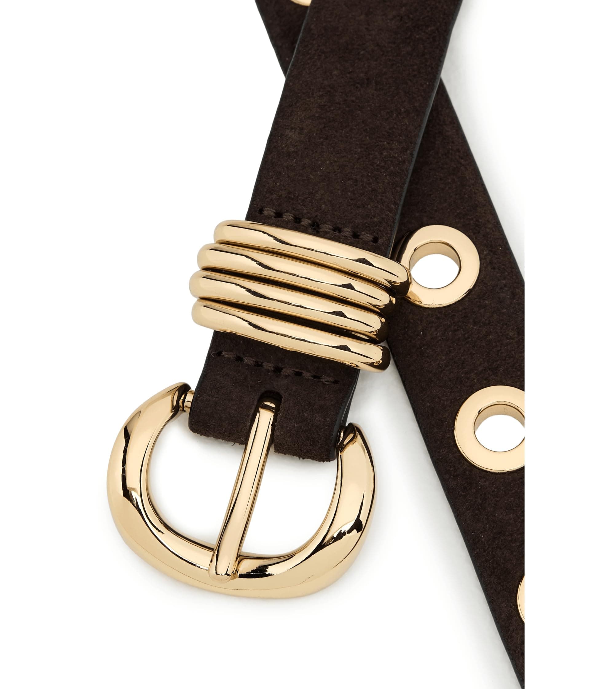 Madewell Metal Eyelet Belt in Suede — vista 2