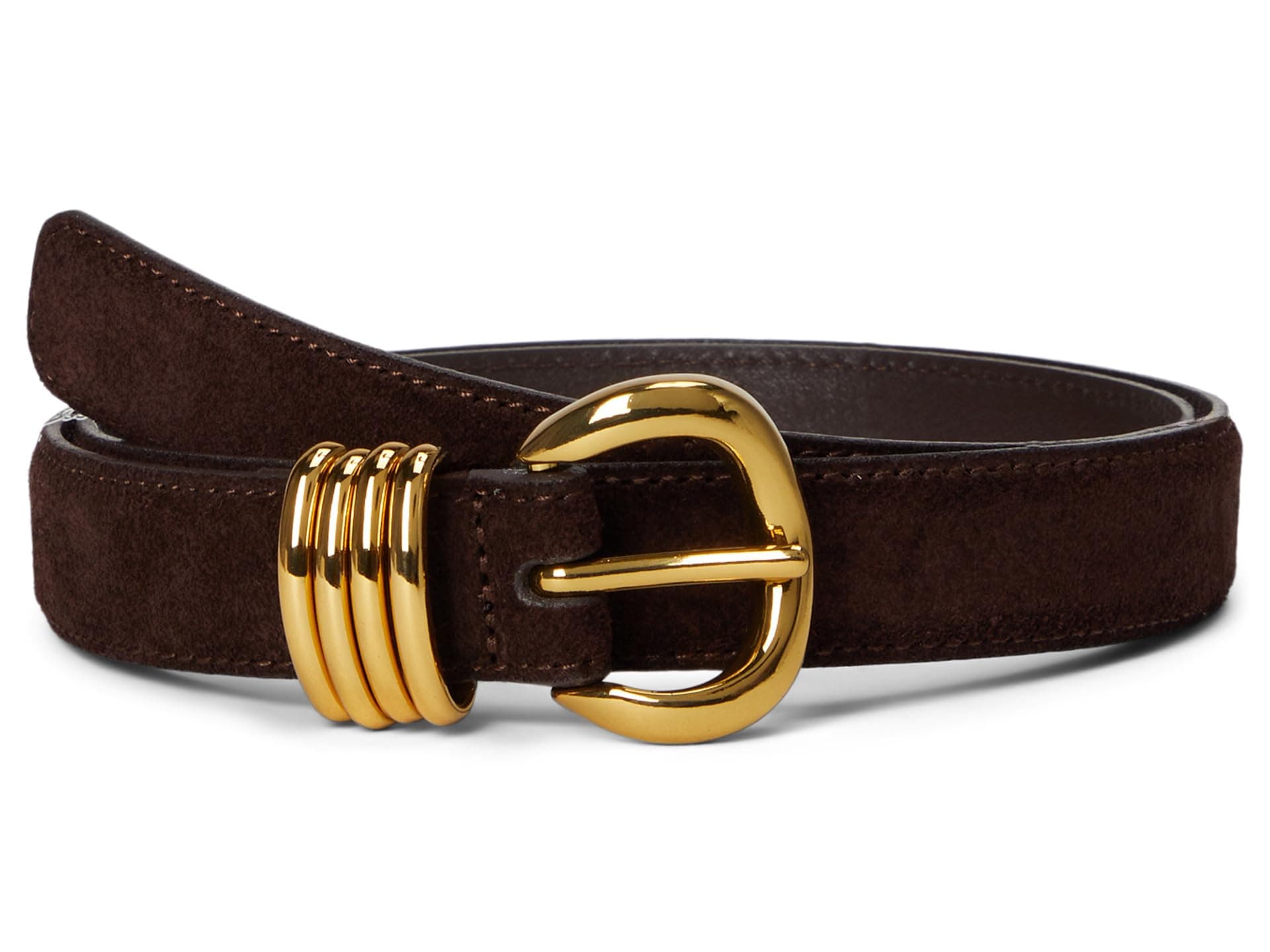 Madewell Metal Keeper Belt in Suede — cor Grafite