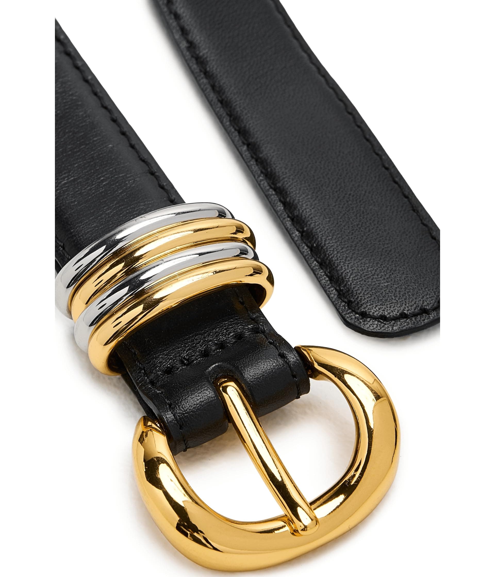 Madewell Mixed Metal Keeper Belt in Leather — vista 2