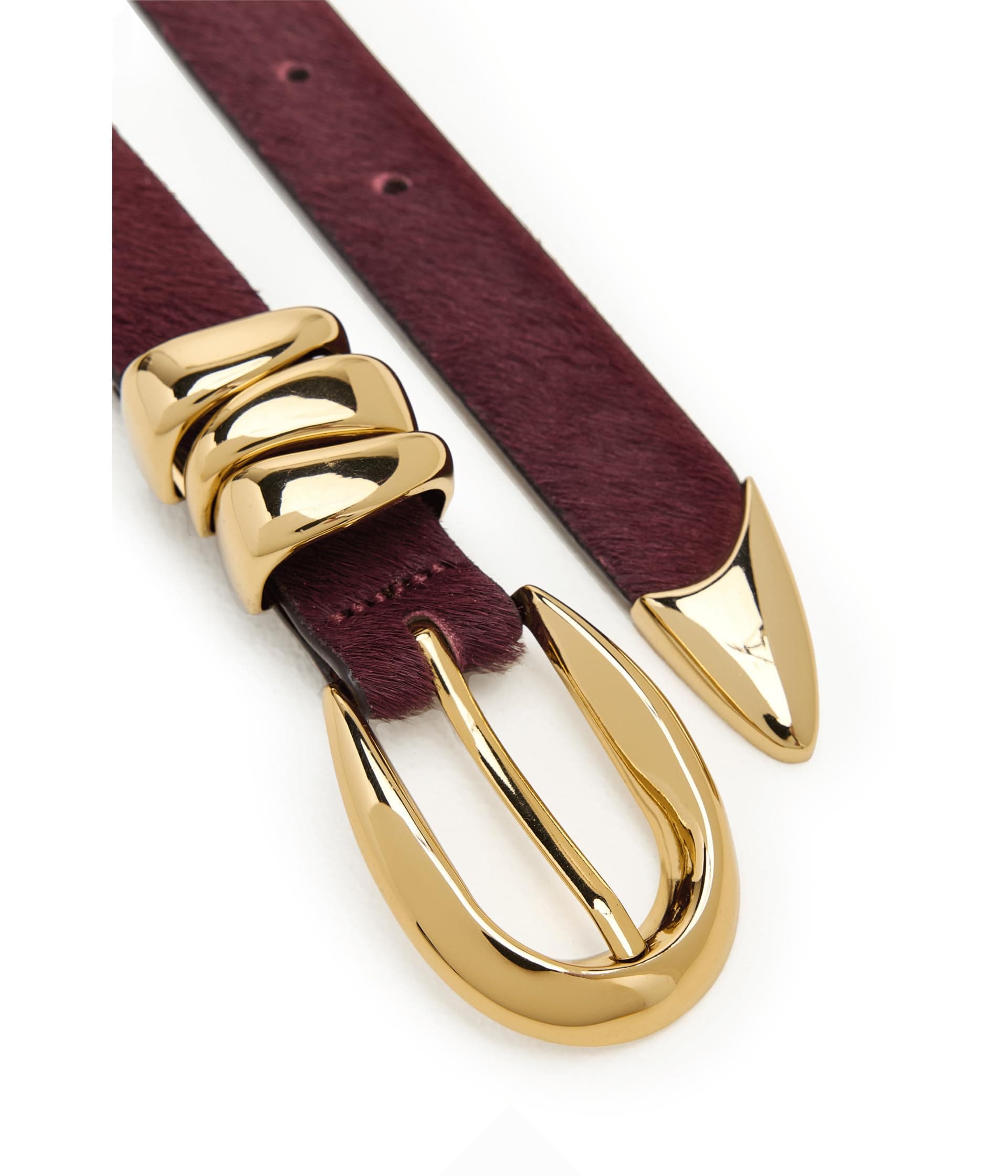 Madewell Triple Metal Keeper Belt: Haircalf — vista 2