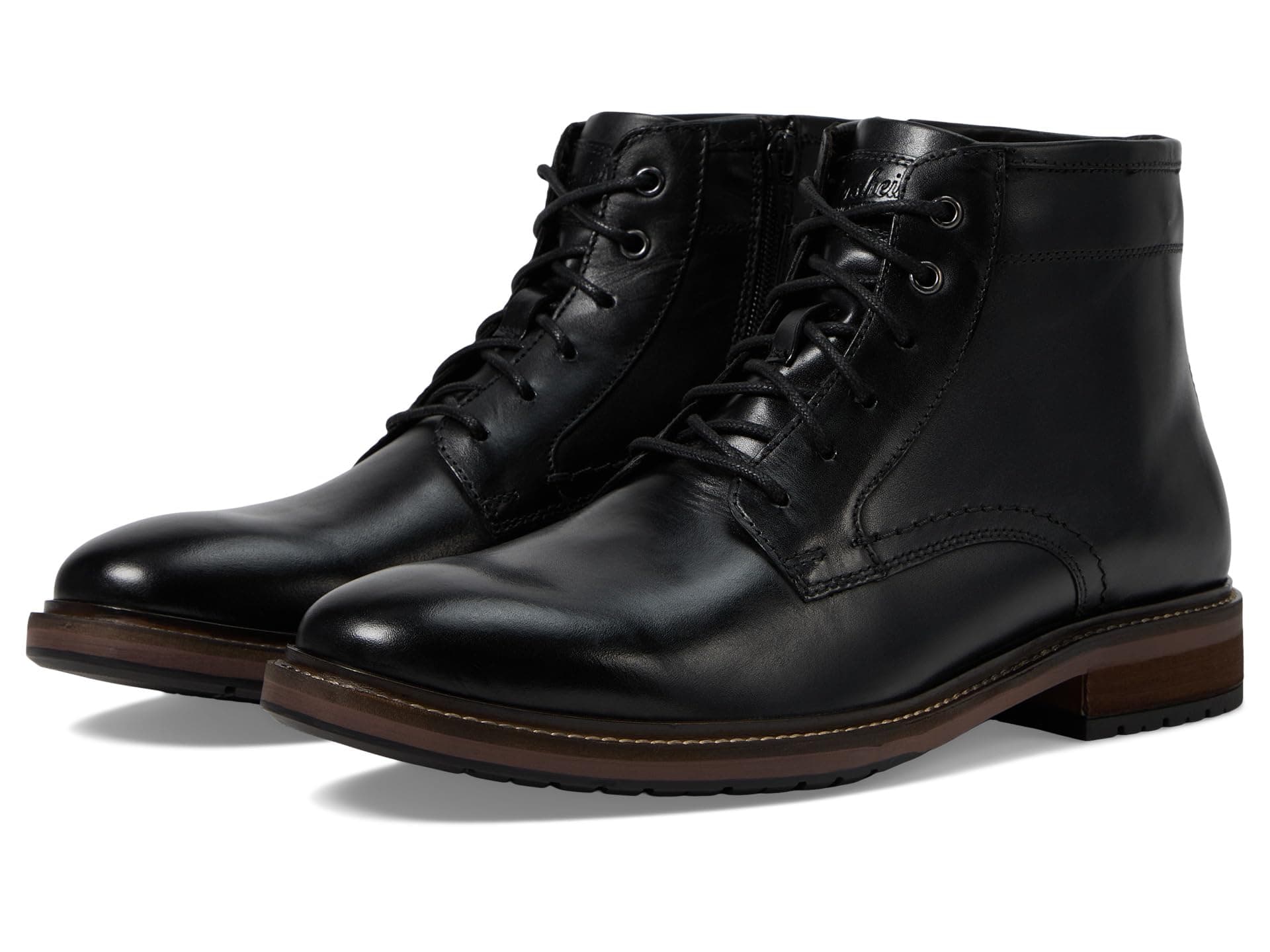 Florsheim Forge Plain Toe Lace Boots — cor Preto