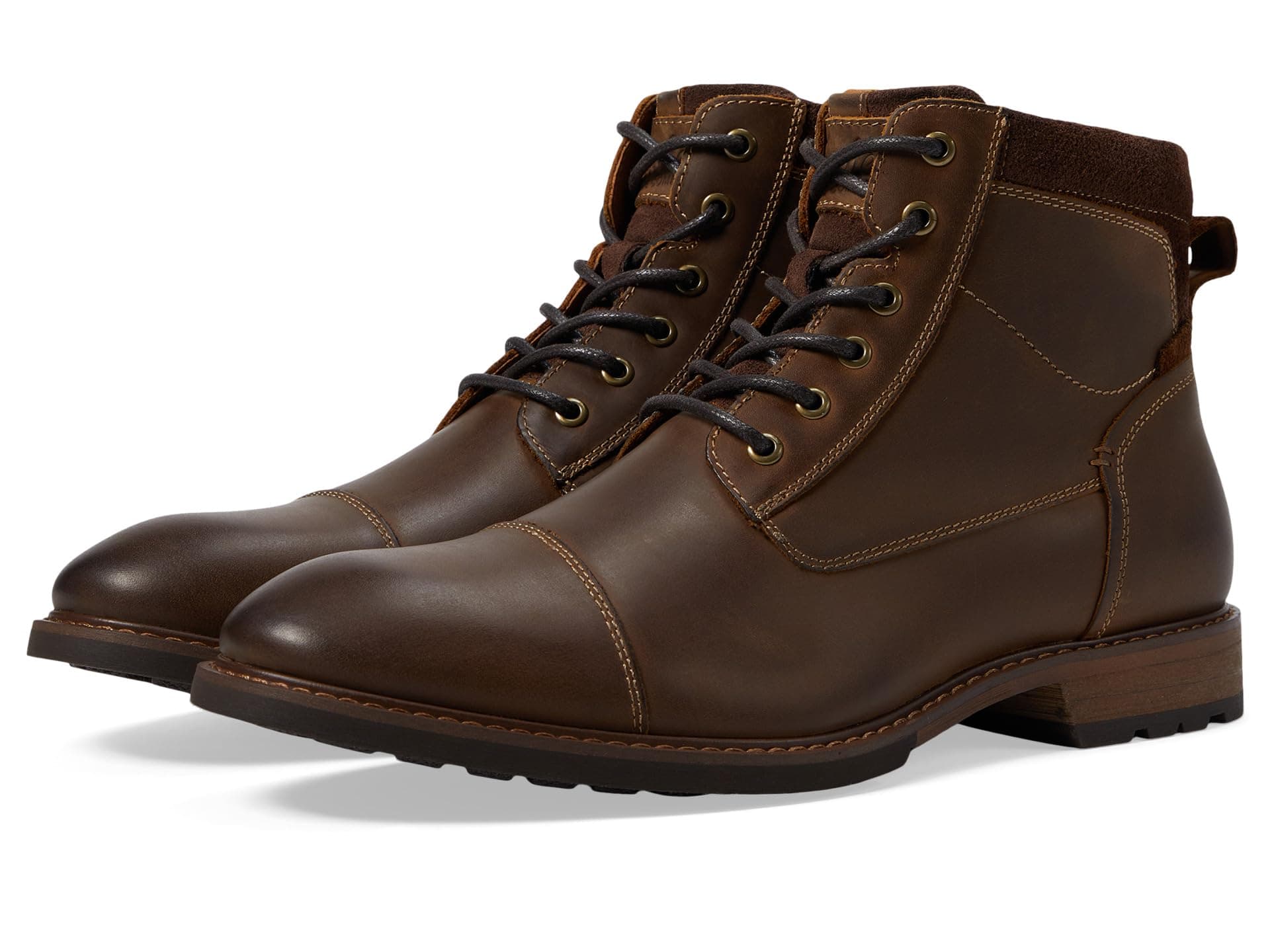 Florsheim Lodge Cap Toe Lace-Up Boots — cor Marrom