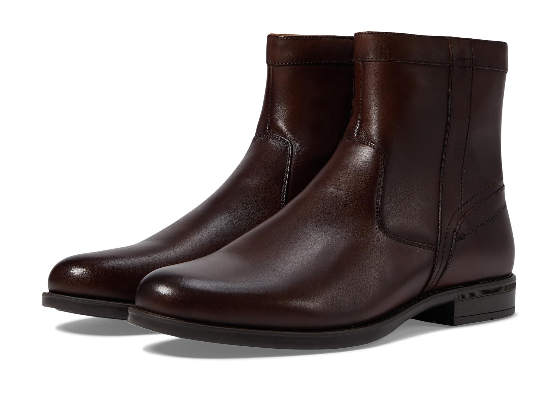 Florsheim Midtown Plain Toe Zipper Boots — cor Marrom